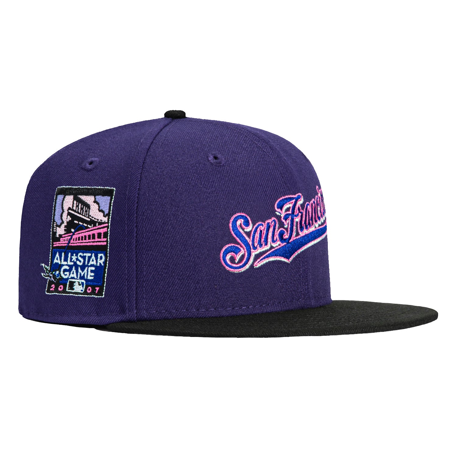 New Era 59Fifty San Francisco Giants 2007 All Star Game Patch Script Hat - Purple, Black, Magenta、mySite、vikingsvslions