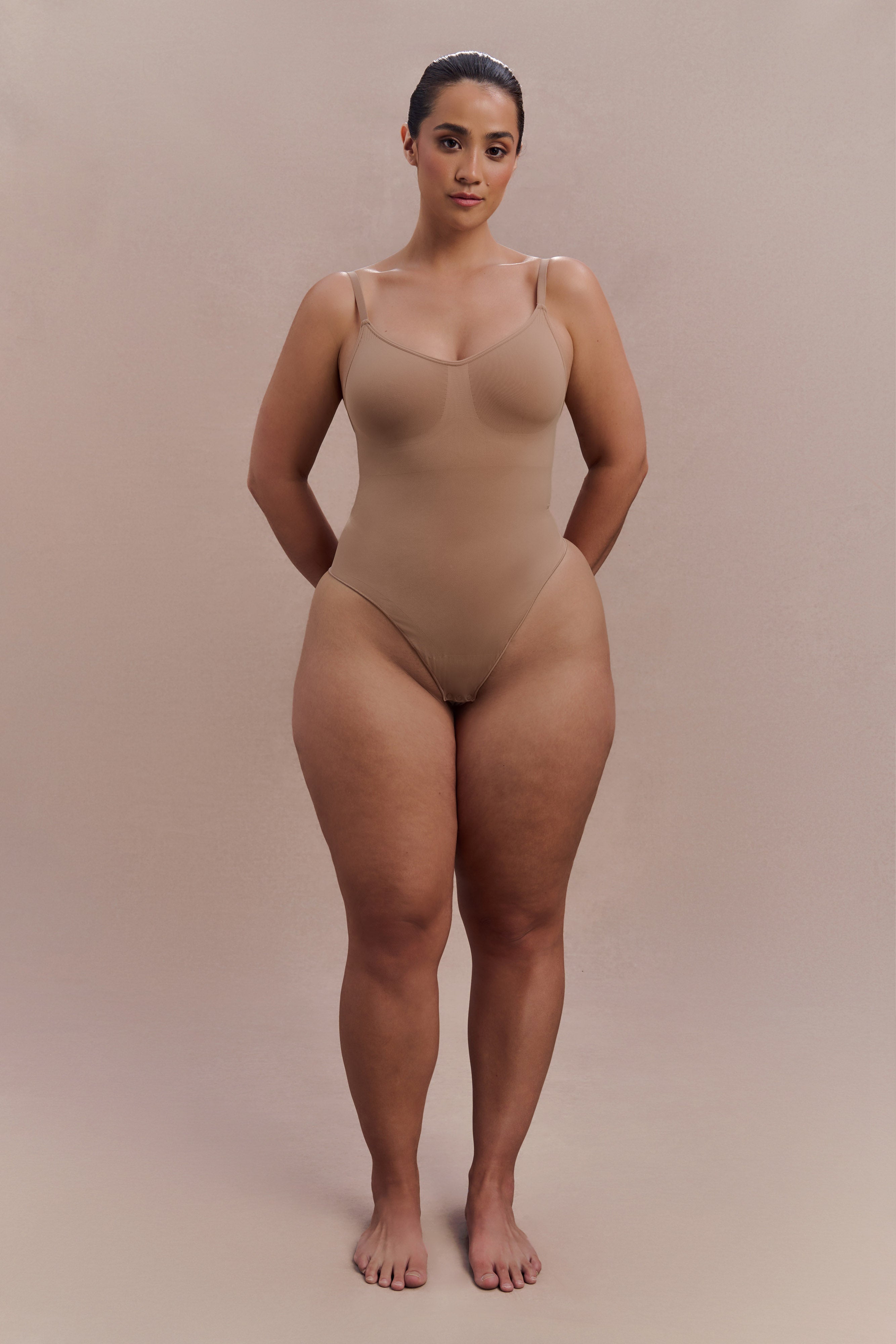 Alyssa Backless Shapewear Bodysuit - Latte、mySite、solidvoid