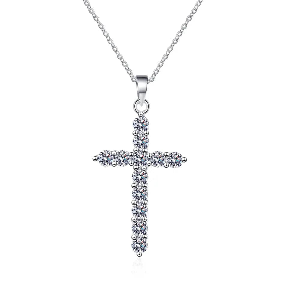 Special Buy! Moissanite Cross Pendant 925 Sterling Silver 1.26ctw and 3.6ctw、mySite、g9winljtr