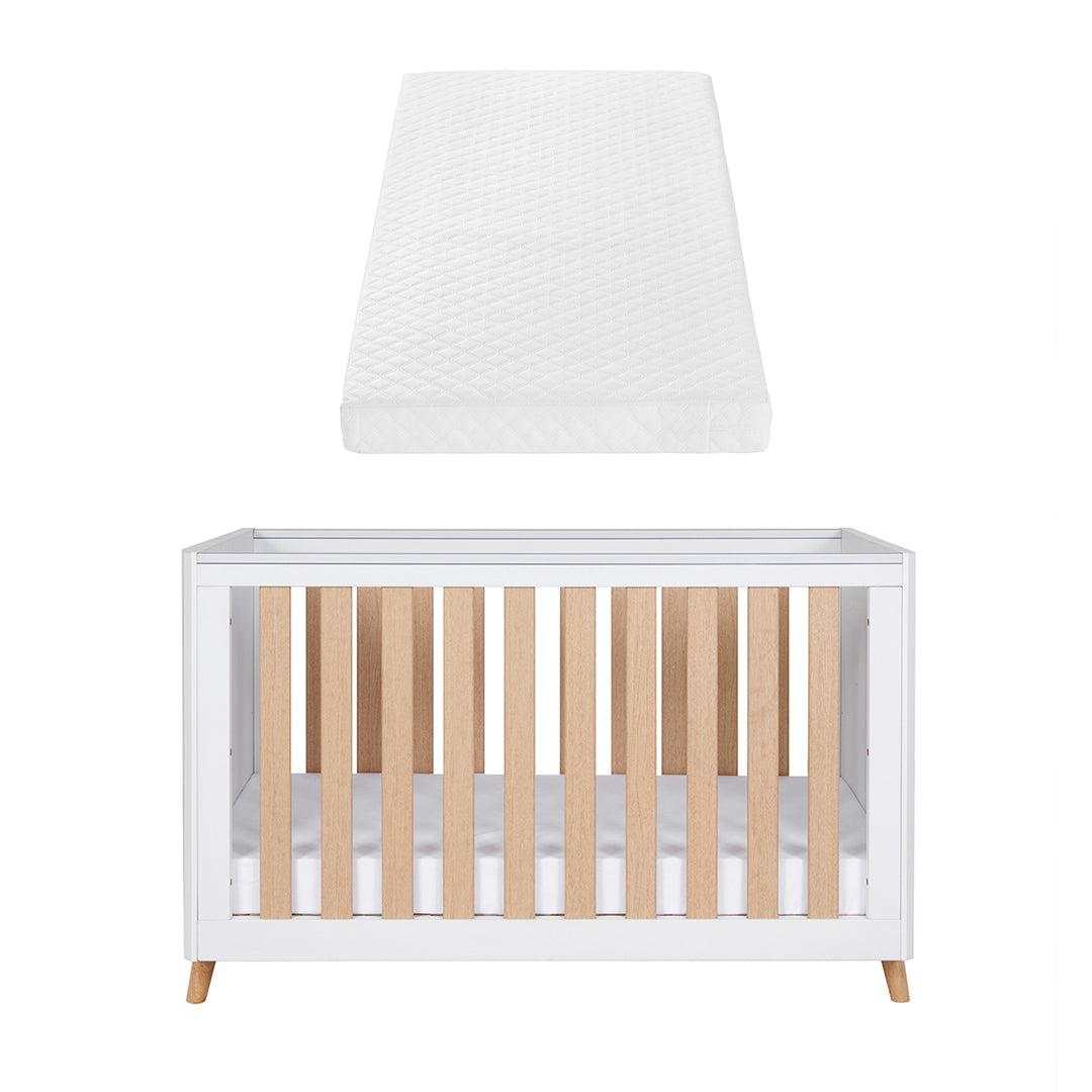  Tutti Bambini Fika Mini Cot Bed - White/Light Oak、mySite、merchandisen