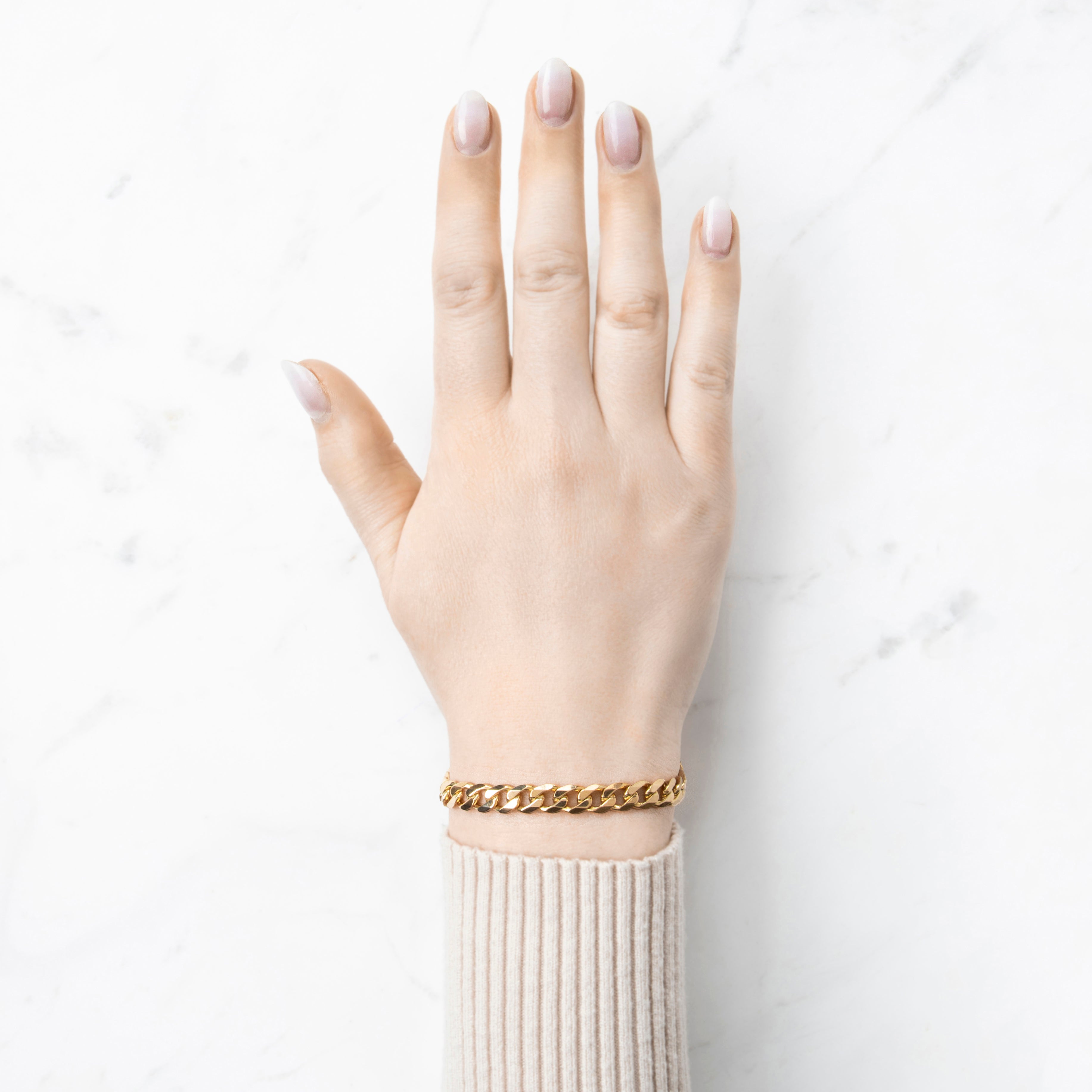 Vintage Heavy Italian 18k Yellow Gold Curb Link Bracelet 8、mySite、hinf8tx79