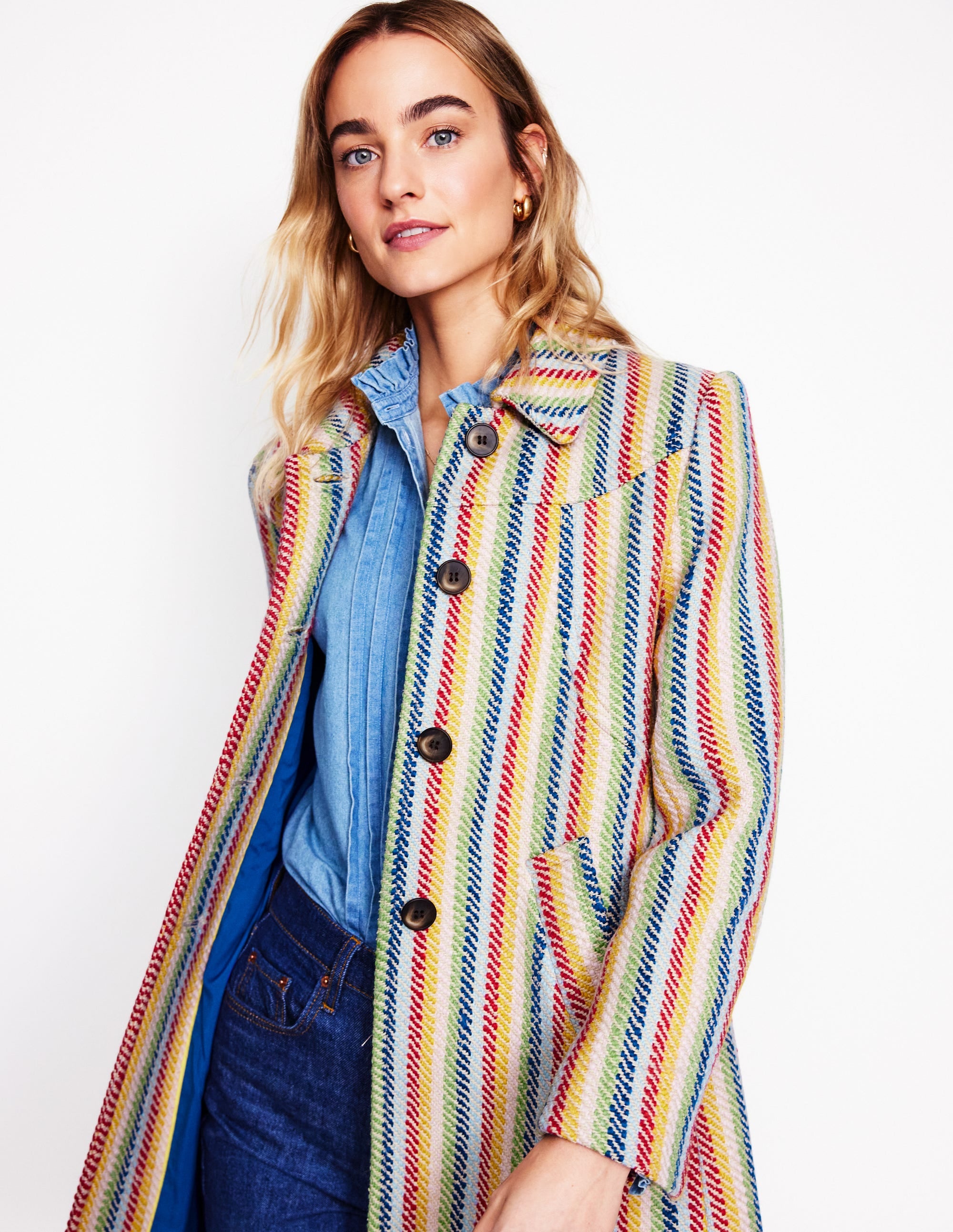  Lincoln Stripe Coat-Rainbow Twill Stripe、mySite、ashleygrahame