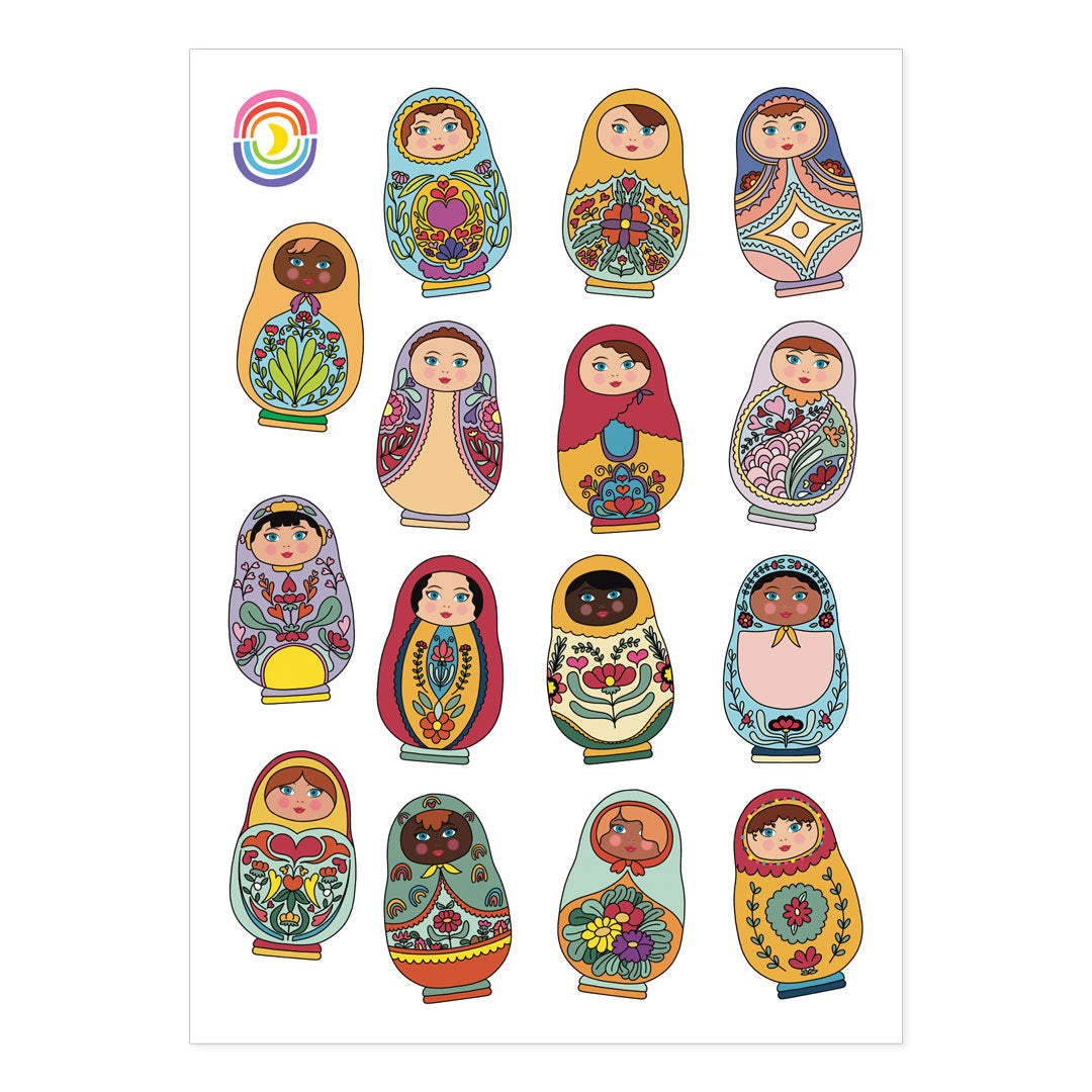  Nesting Dolls A6 Sticker Sheet、mySite、ghnorth