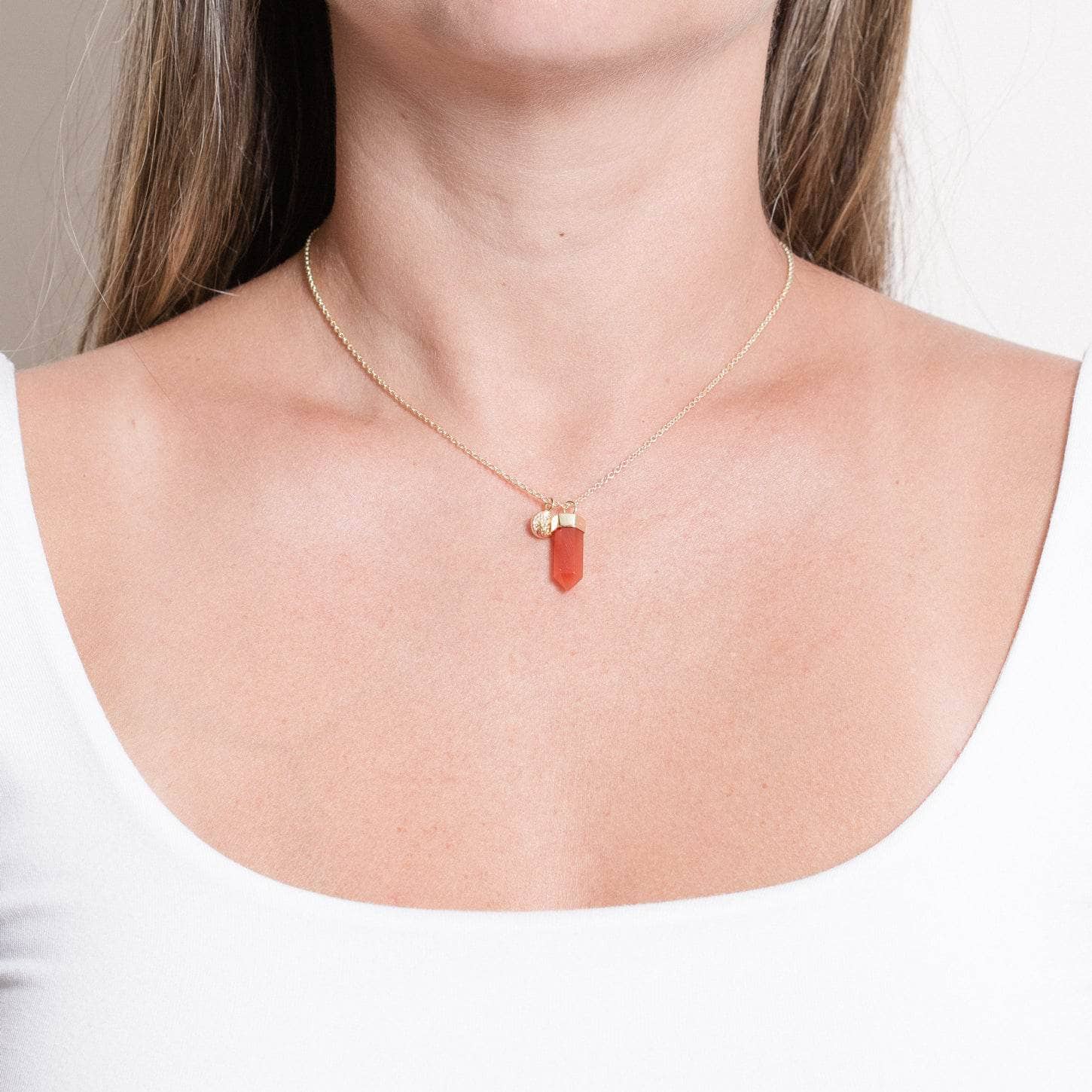 Delicate Carnelian Crystal Point Necklace、mySite、hinf8tx79