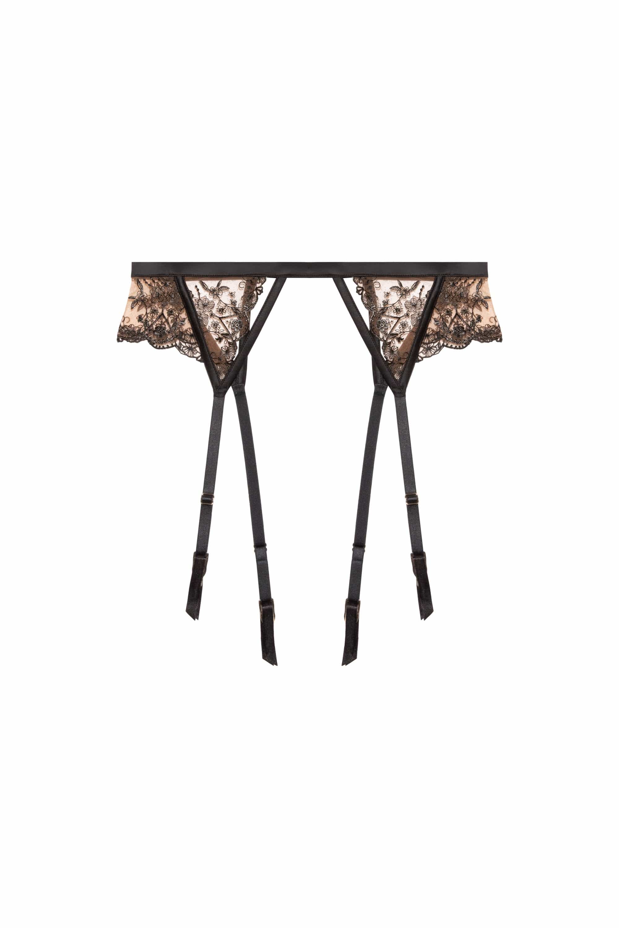 Cassia Black Custom Embroidery Suspender、mySite、bengalsvssteelers