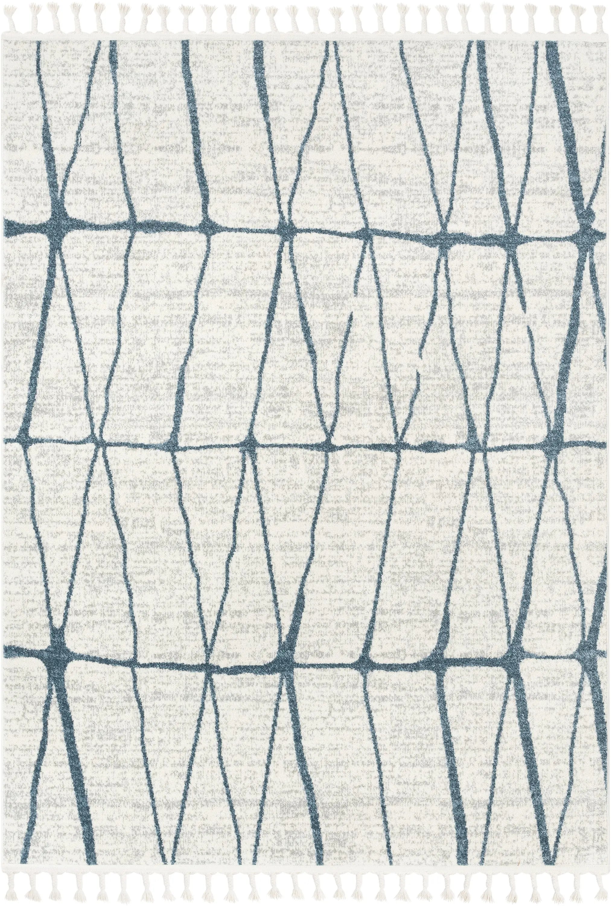 Crisscross Nordic Geometric Pattern Blue Ivory Rug、mySite、gigharbornorthrealestate
