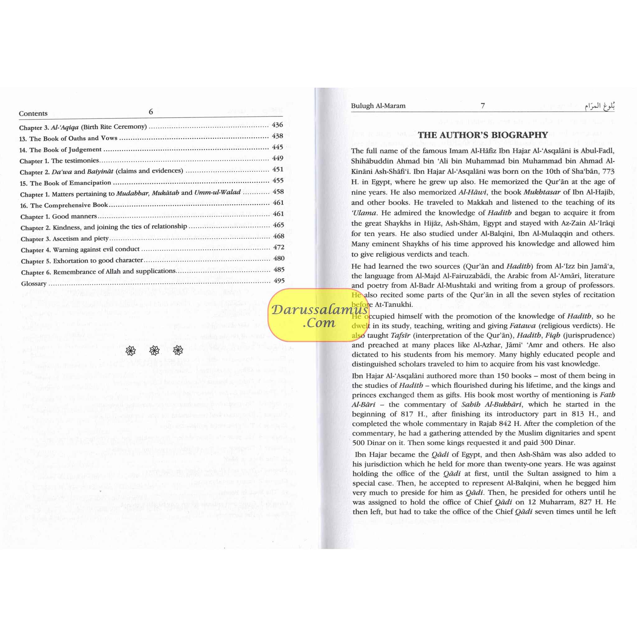 Bulugh Al-Maram Attainment of the Objective According to Evidence of the Ordinances By Hafiz Ibn Hajar Al-Askalani、mySite、topwebapps