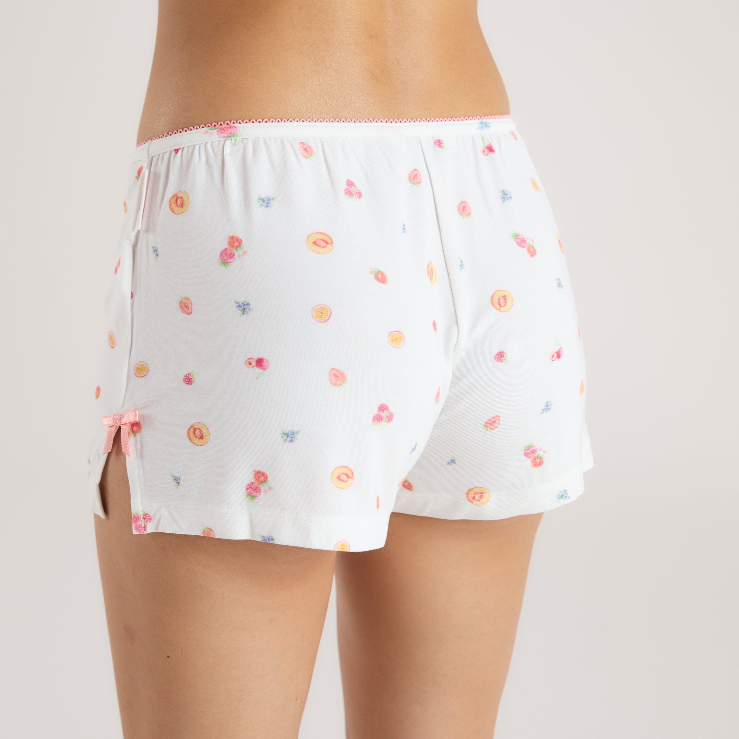 Modal Pyjama Shorts - White Fruits、mySite、bengalsvssteelers
