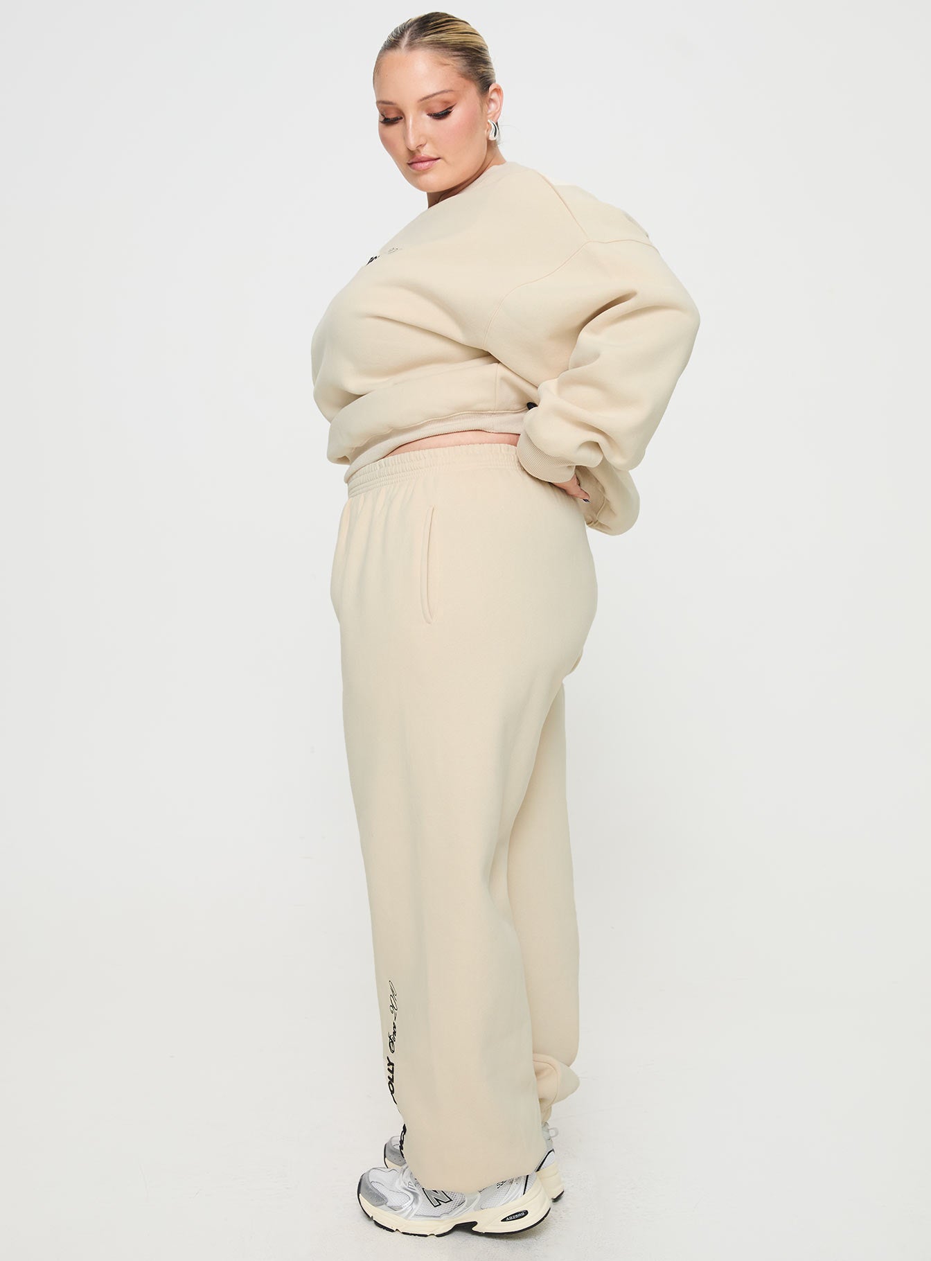 Princess Polly Track Pants Block / Cursive Text Stone Curve、mySite、solidvoid