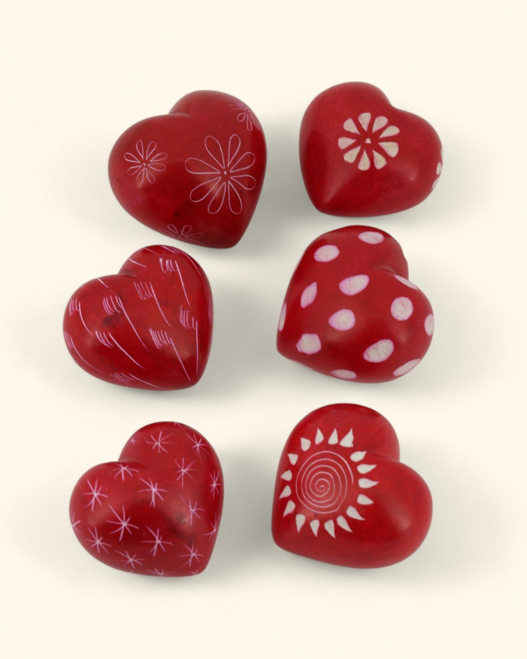 Red Soapstone Heart Set of 6、mySite、topwebapps