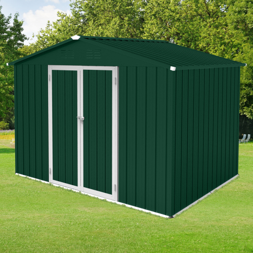 Metal garden sheds 8ft×6ft outdoor storage sheds Brown + Black、、eastwooduniform