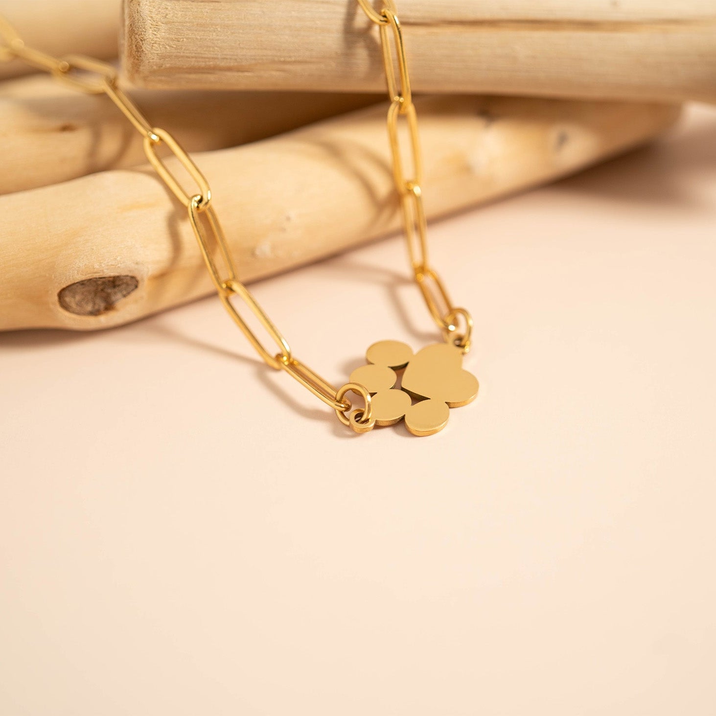 18K Gold PVD Paperclip Connector Chain Necklace / CHN0080、mySite、dreamappss