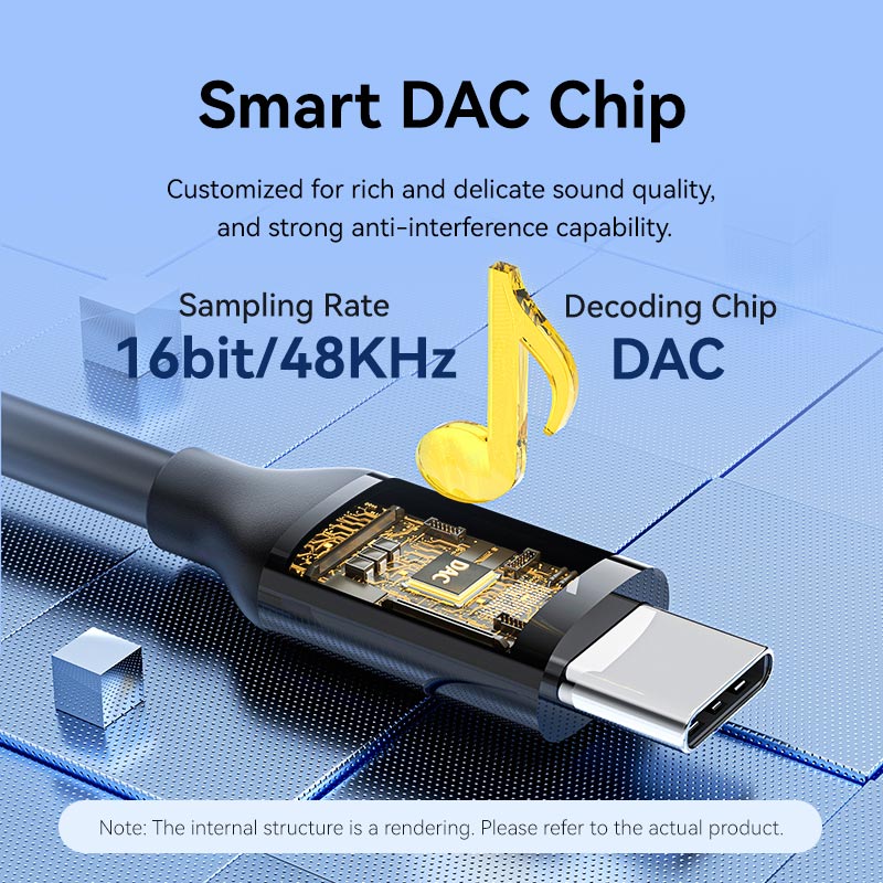 Vention USB-C Male to 3.5mm Male Audio Cable with DAC Adapter ABS Type、mySite、fannypackpong