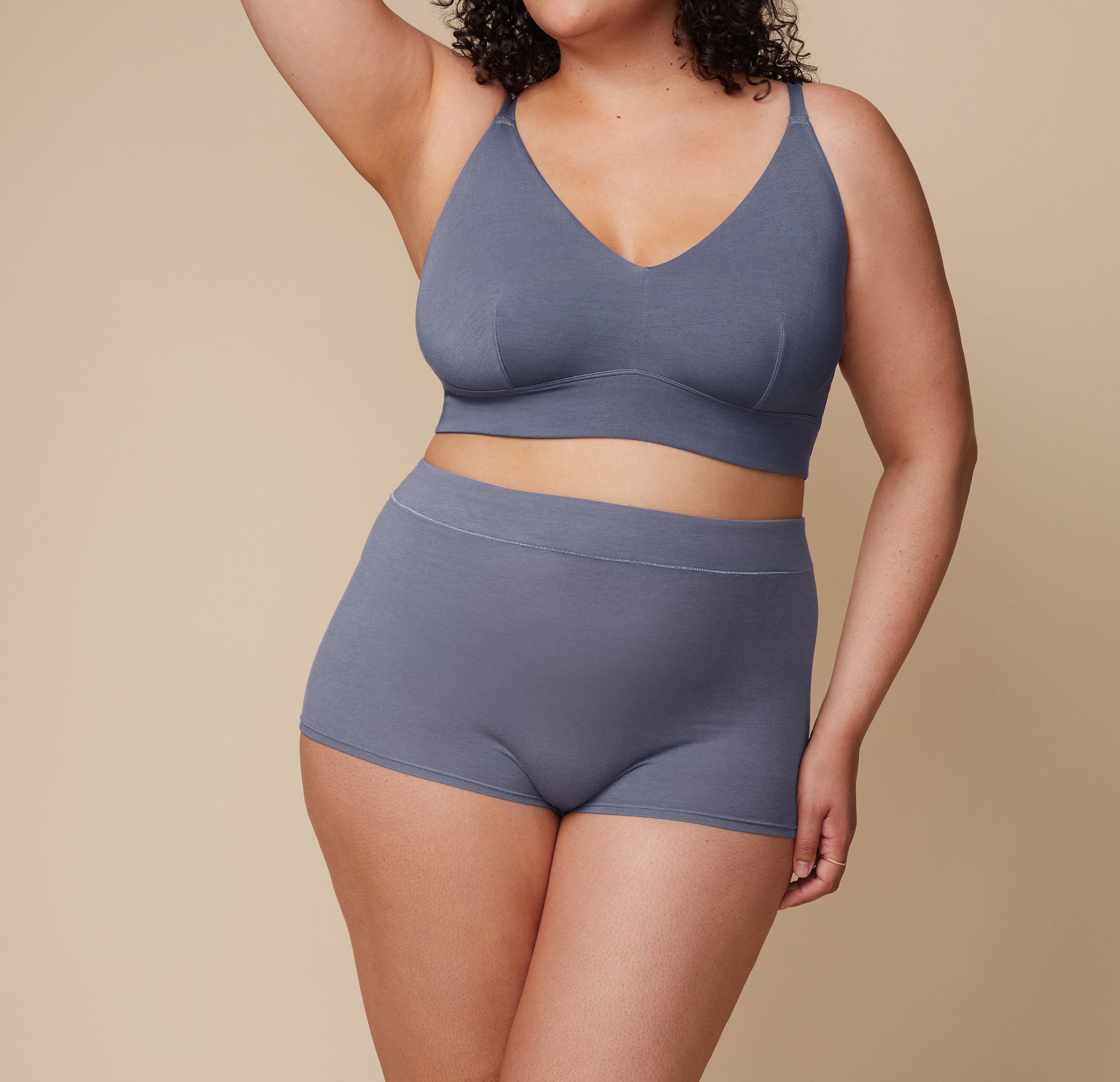 Cloud Cotton Highwaist Boyshort - Slate、mySite、bengalsvssteelers