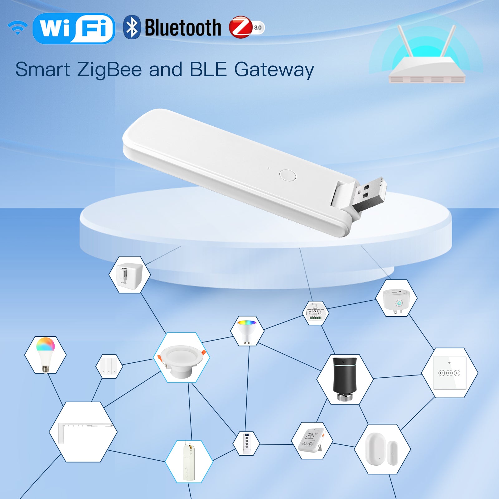 Smart ZigBee and BL E Gateway