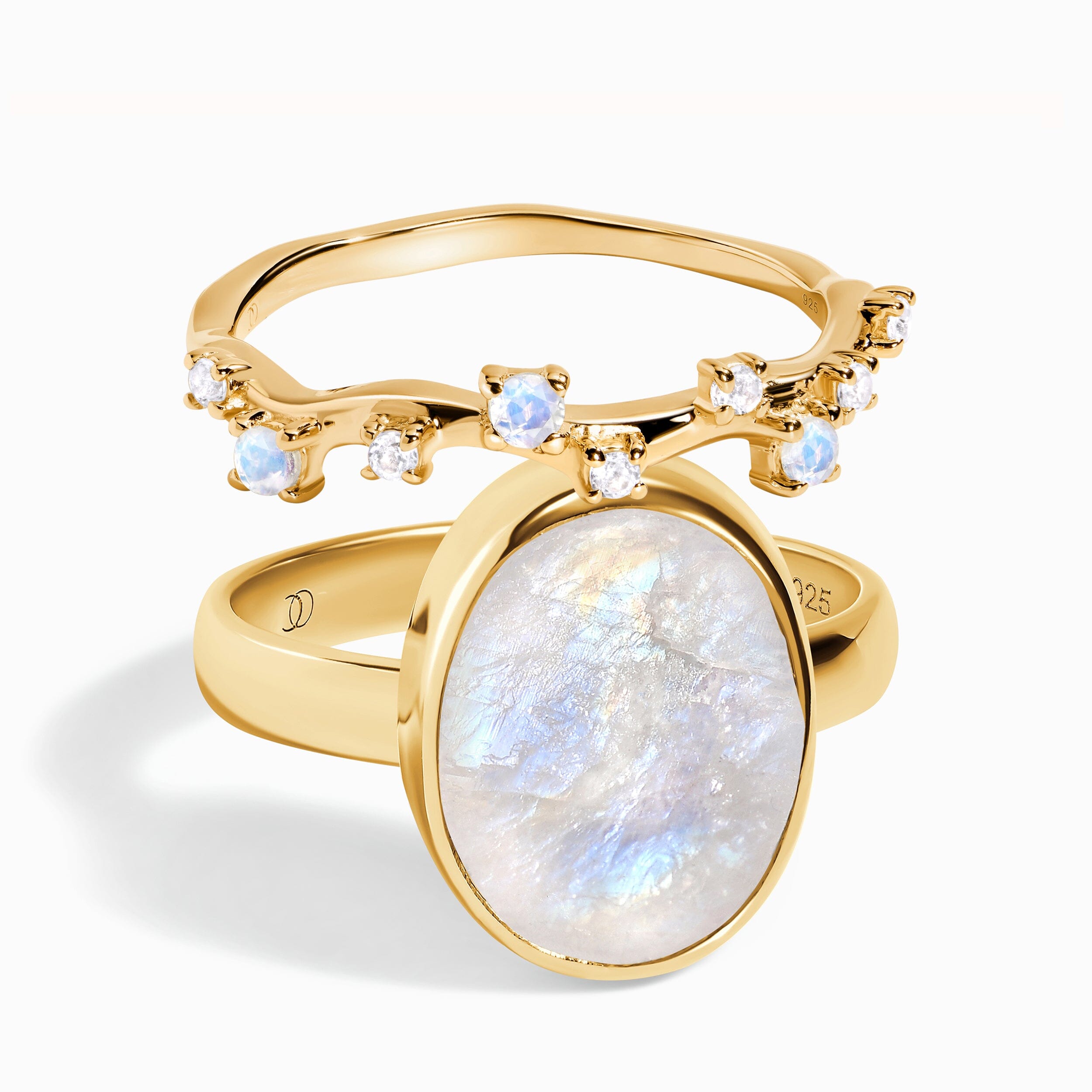 Moonstone Enfolded Ring & Stardust Band、mySite、hinf8tx79