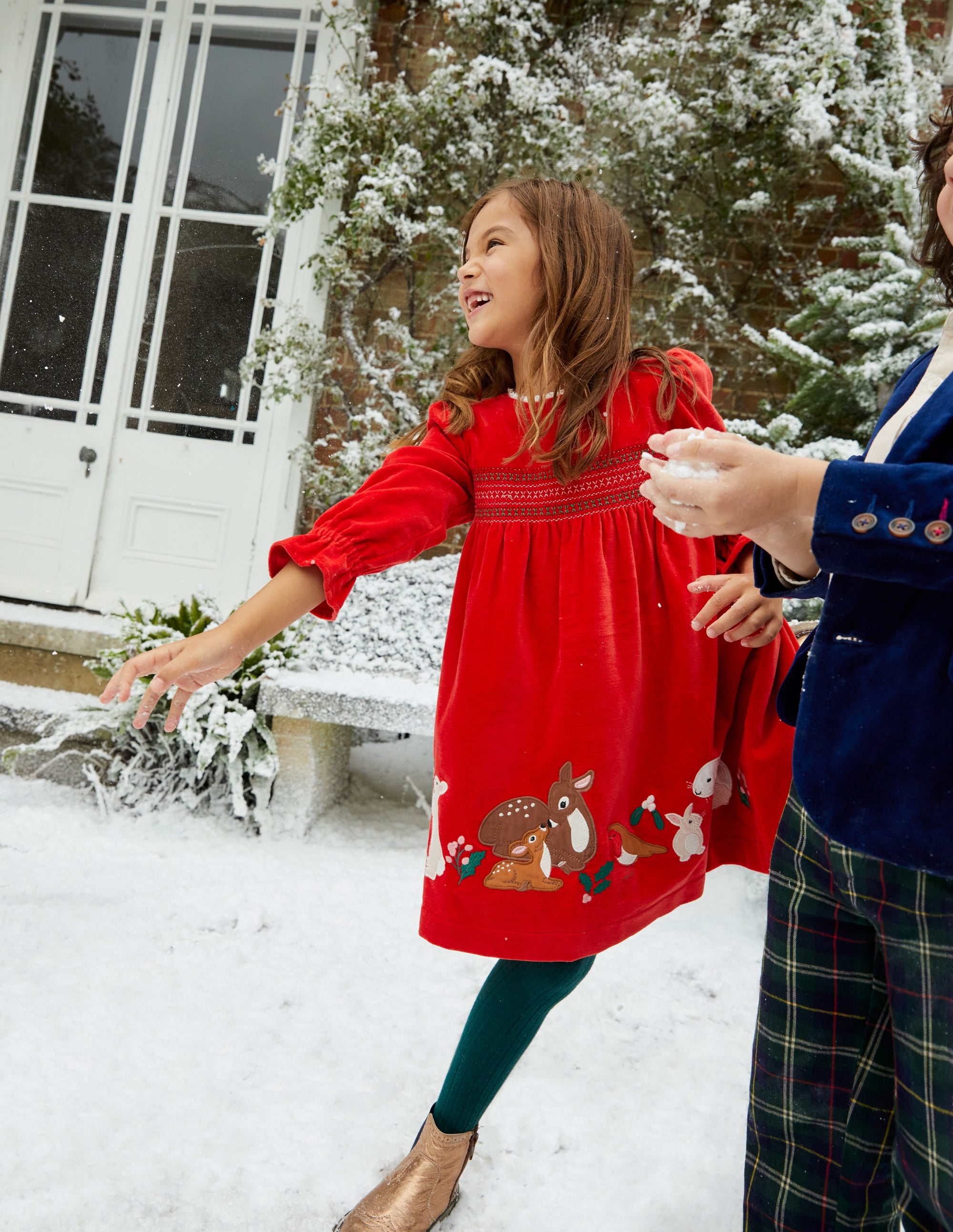  Applique Smocked Velvet Dress-Rockabilly Red、mySite、ashleygrahame