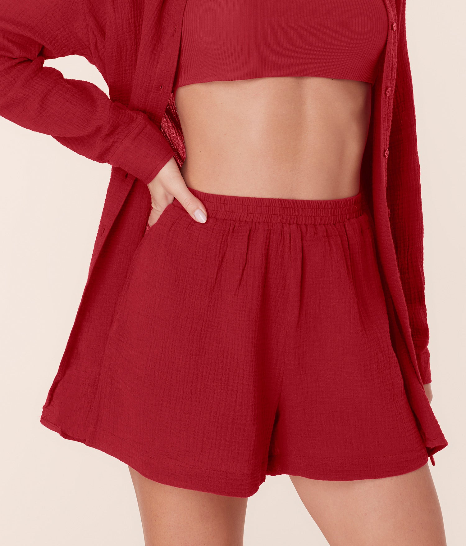  The Mullins Short - Cotton Gauze - Flame、mySite、ashleygrahame