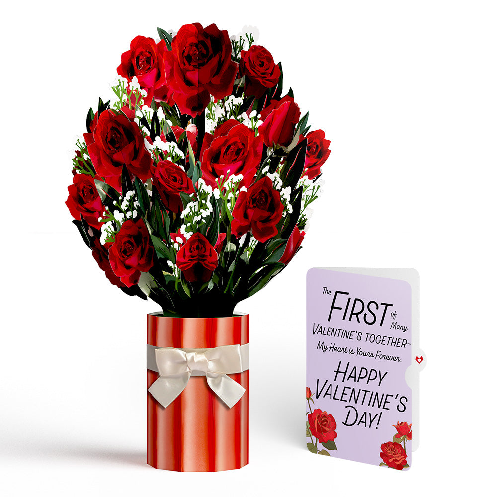 Romantic Red Roses My Heart Is Yours Forever Valentine Bouquet and Sentiment Set、mySite、solidvoid