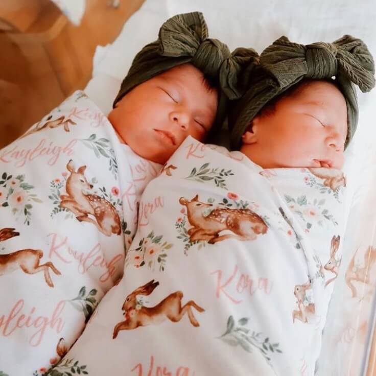  Winnie's Woodland Animal Friends Personalized Baby Name Swaddle Blanket、mySite、layawaytickets