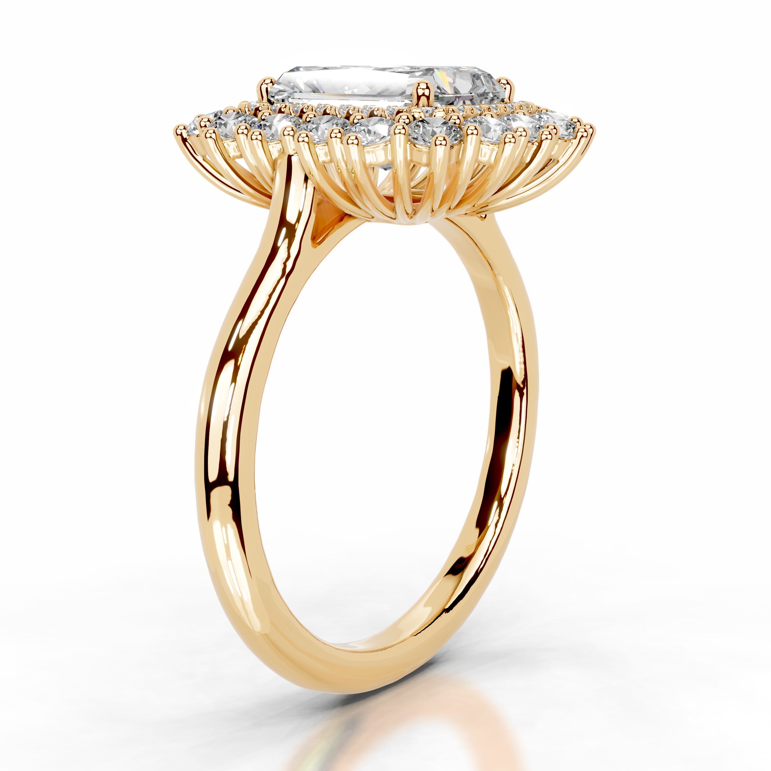 Adriana Moissanite & Diamond Ring - 18K Yellow Gold、mySite、hinf8tx79