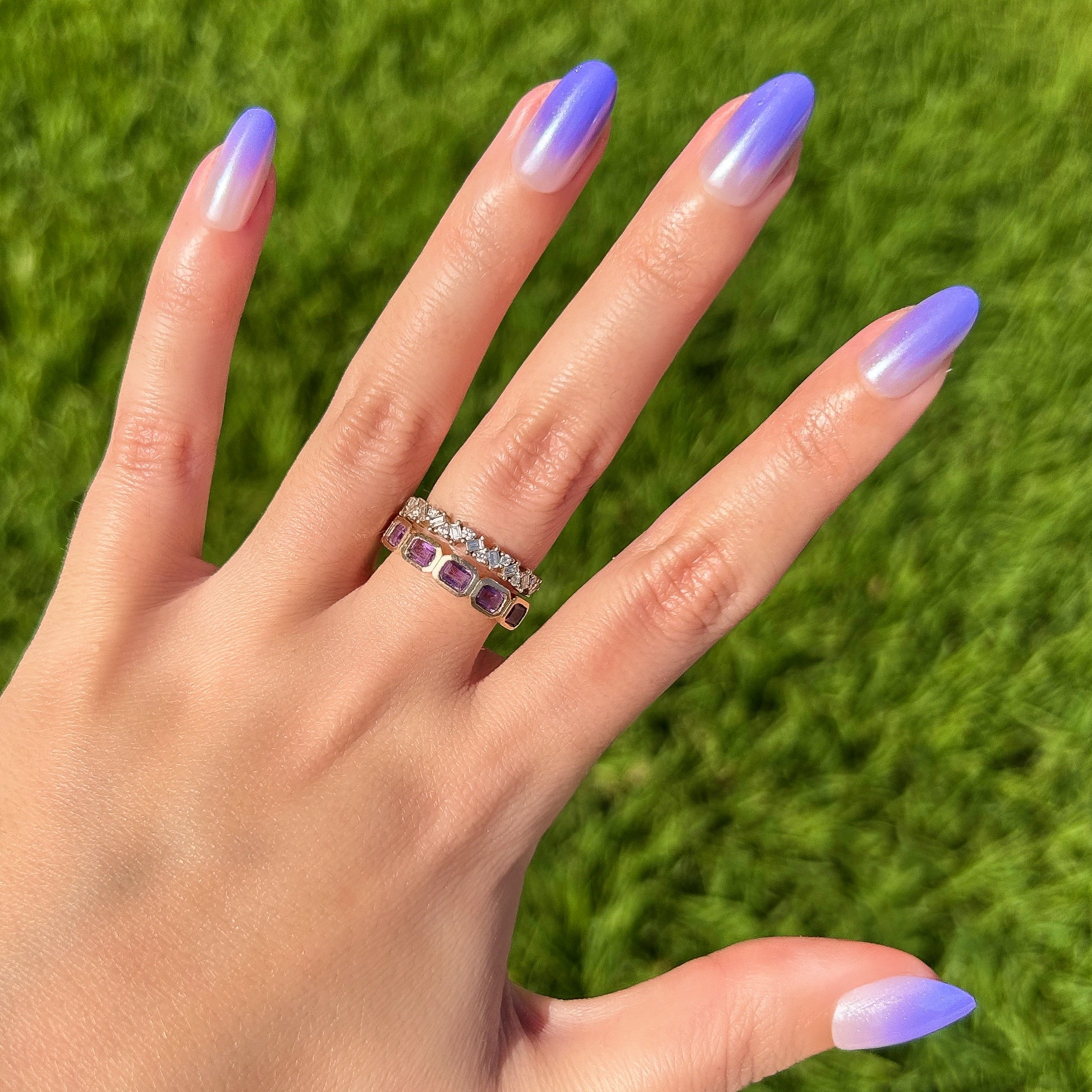 Purple Chrome Gradient - Press-On | Medium | Oval、mySite、solidvoid