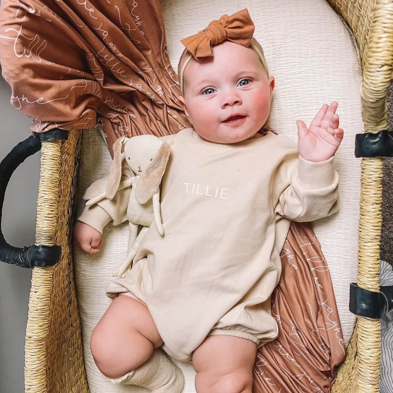  Personalized Sweatshirt Bubble Romper | Solid、mySite、layawaytickets