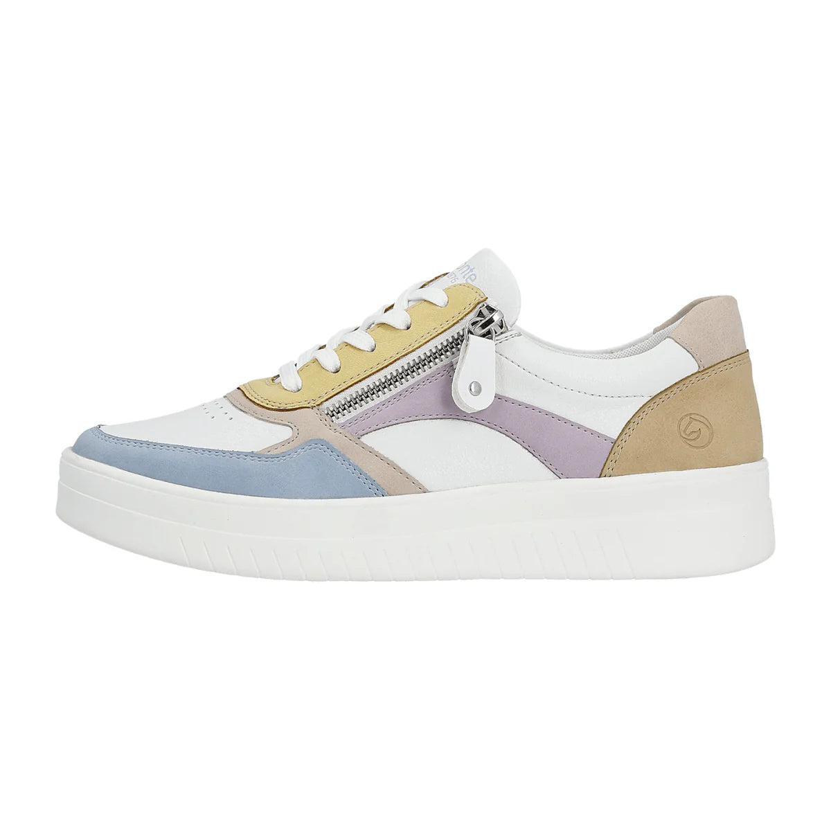  Remonte by Rieker Women's Pearl White Leather Sneakers - Aqua/Weiss/Rose/Sun/Mauve/Tan、mySite、preschool7hills