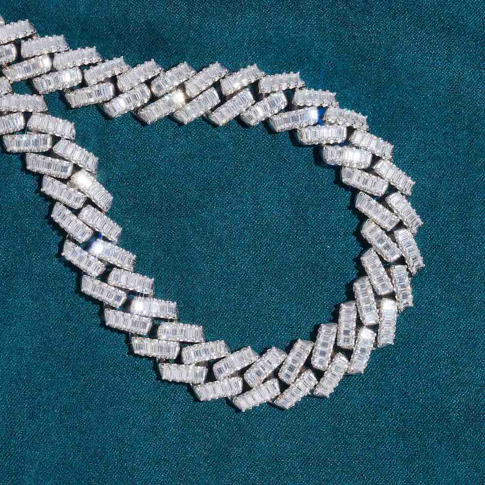 13MM Baguette Diamond Iced Out Cuban Link Chain 14K Gold、mySite、hinf8tx79