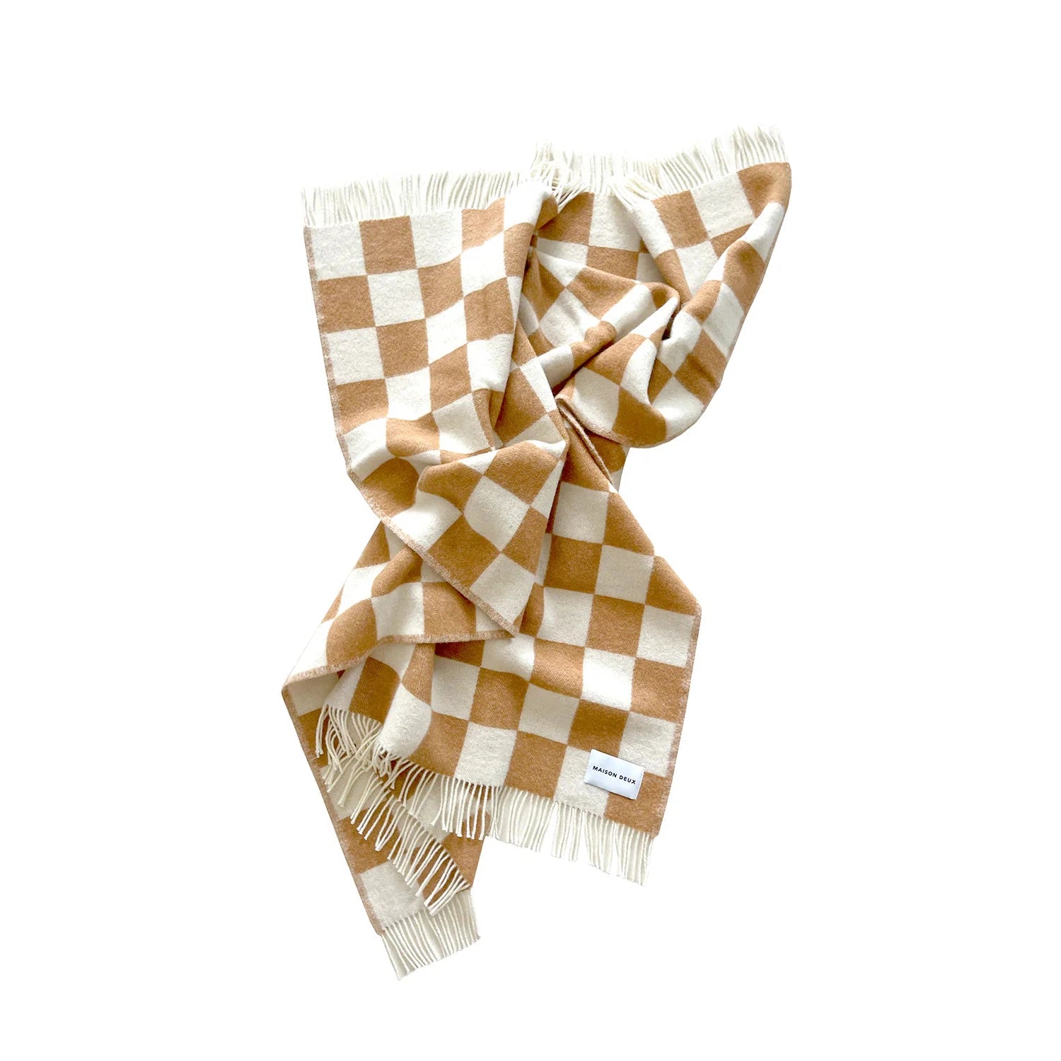 Checkerboard Terra Brown White Blanket、mySite、gigharbornorthrealestate