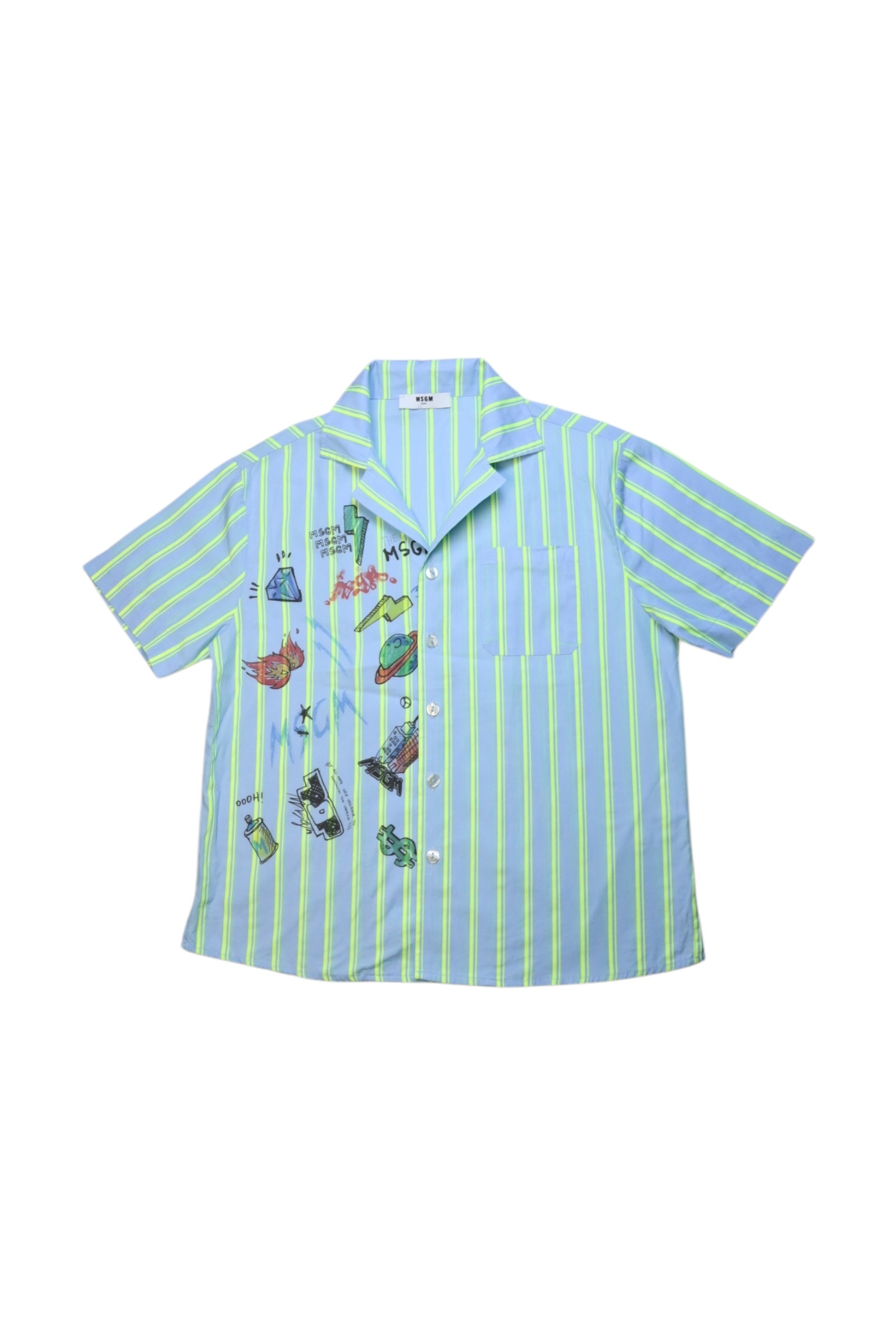 MSGM Short Sleeve Button Down Shirt - Size 8Y、mySite、g9winljtr