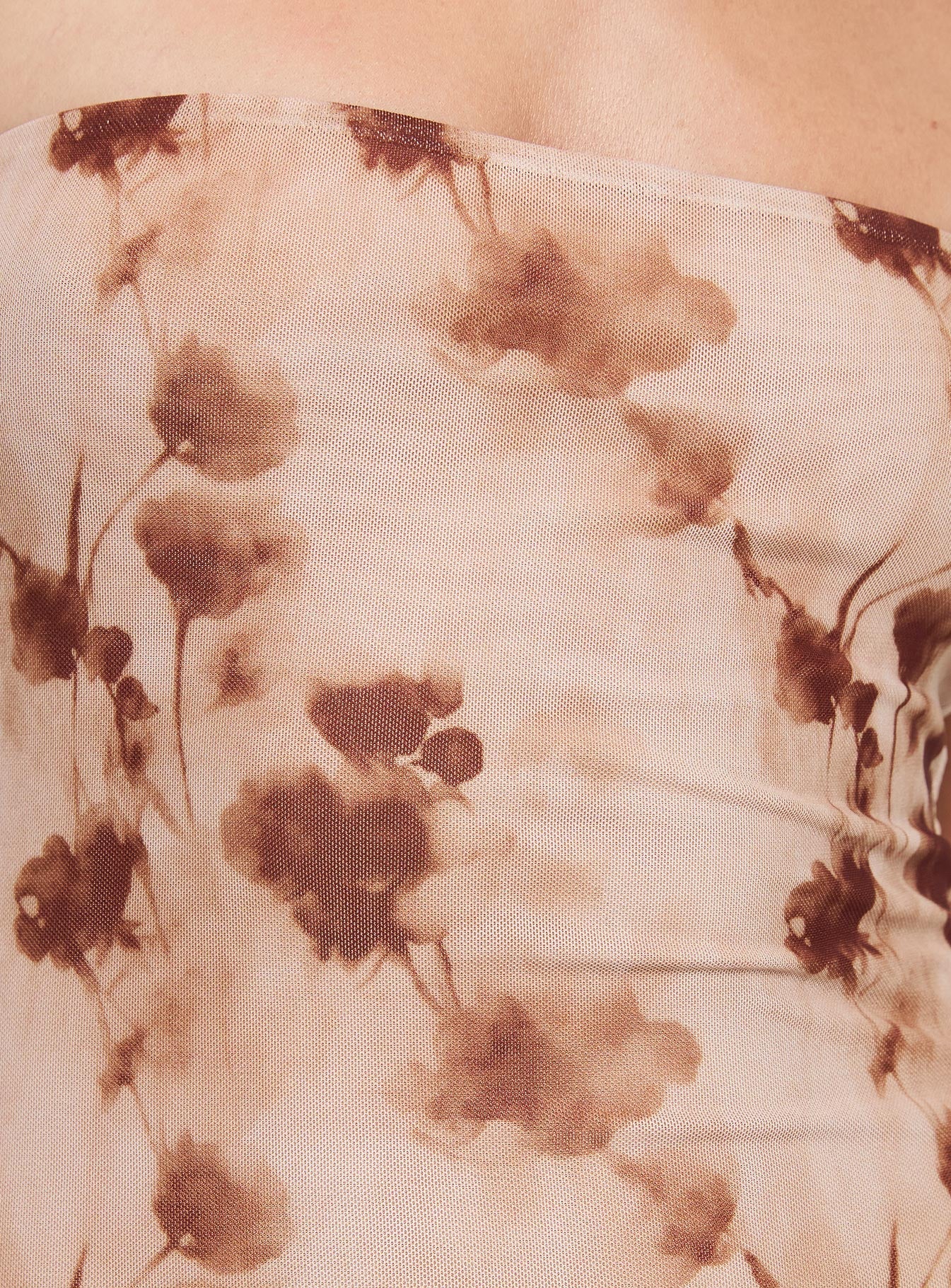 Stockton Strapless Mini Dress Beige Floral、mySite、solidvoid