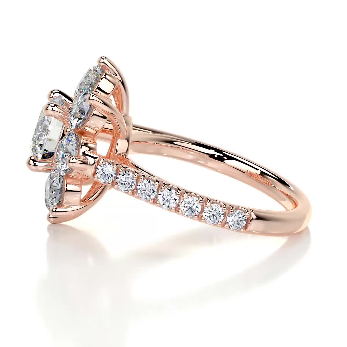 La Fleur Moissanite & Diamond Ring -14K Rose Gold、mySite、hinf8tx79