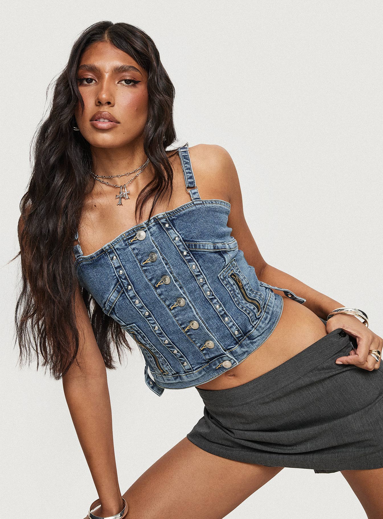 Yappa Denim Top Mid Wash、mySite、solidvoid