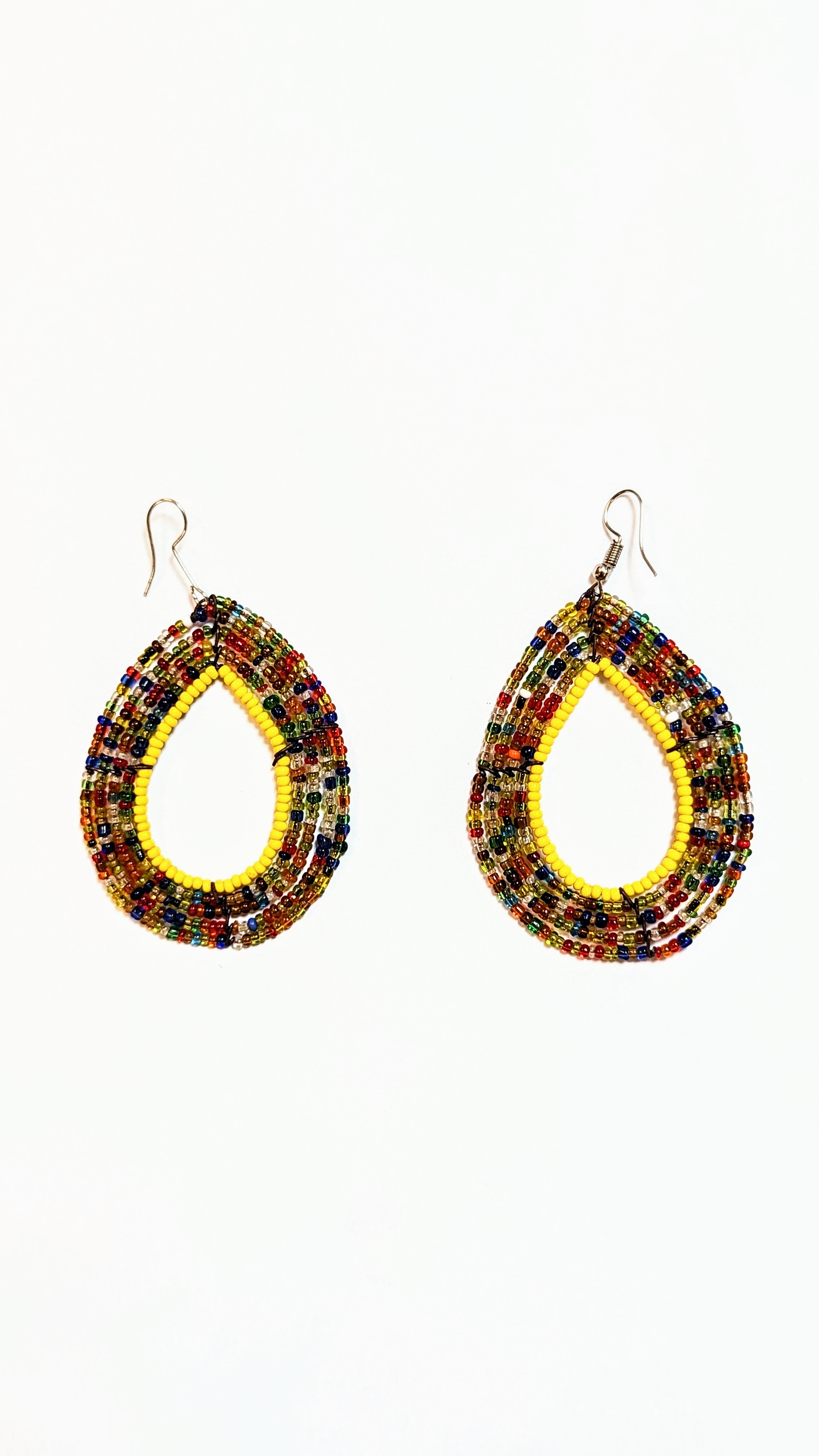 Dupsie's Amani Maasai Multicolored African beaded Hoops DPJAMNH2、mySite、solidvoid