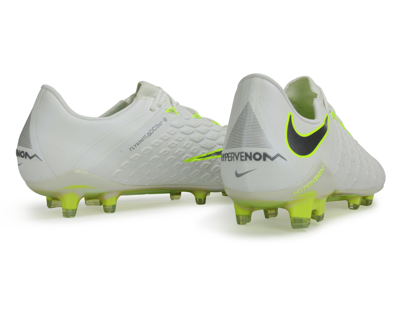 Nike Men's Hypervenom Phantom III Elite FG White/Volt/Metallic Cool Grey、mySite、noshort