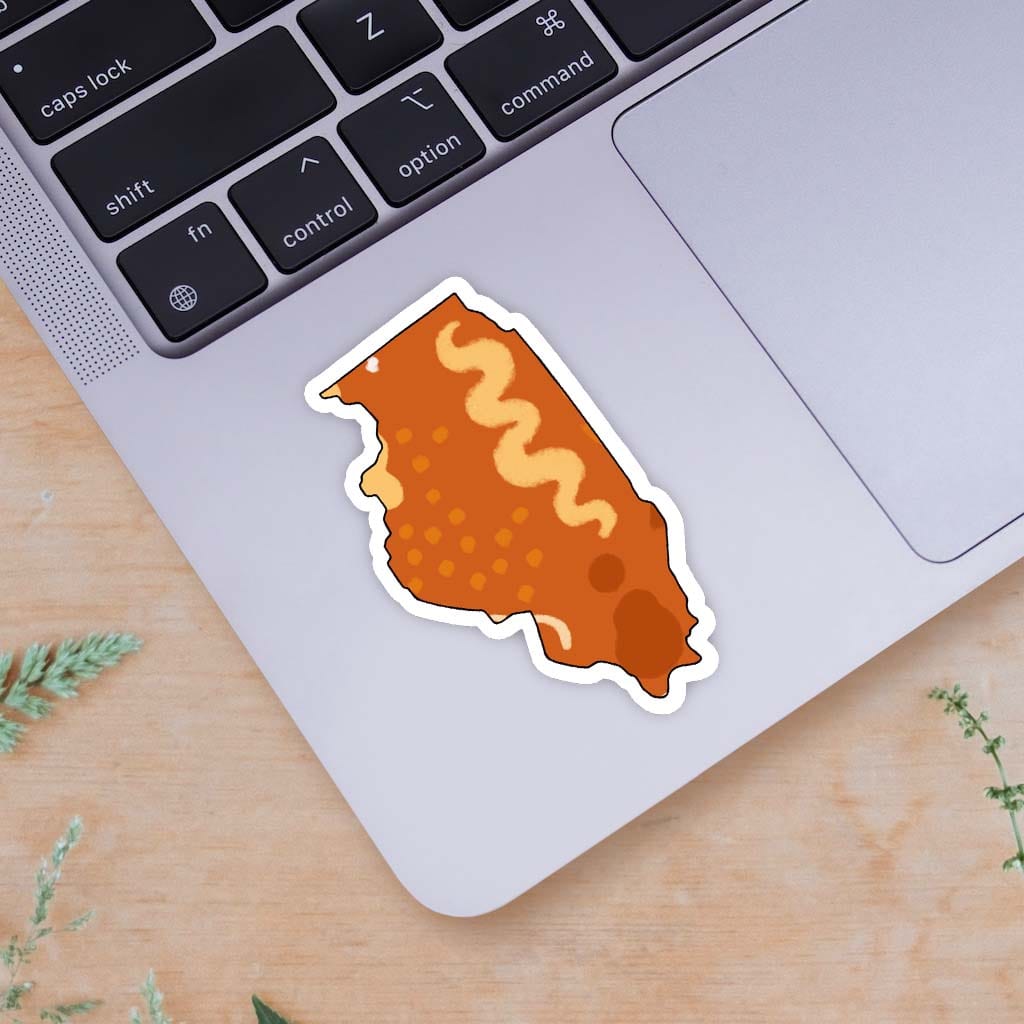  Illinois Orange Abstract Sticker、mySite、ghnorth