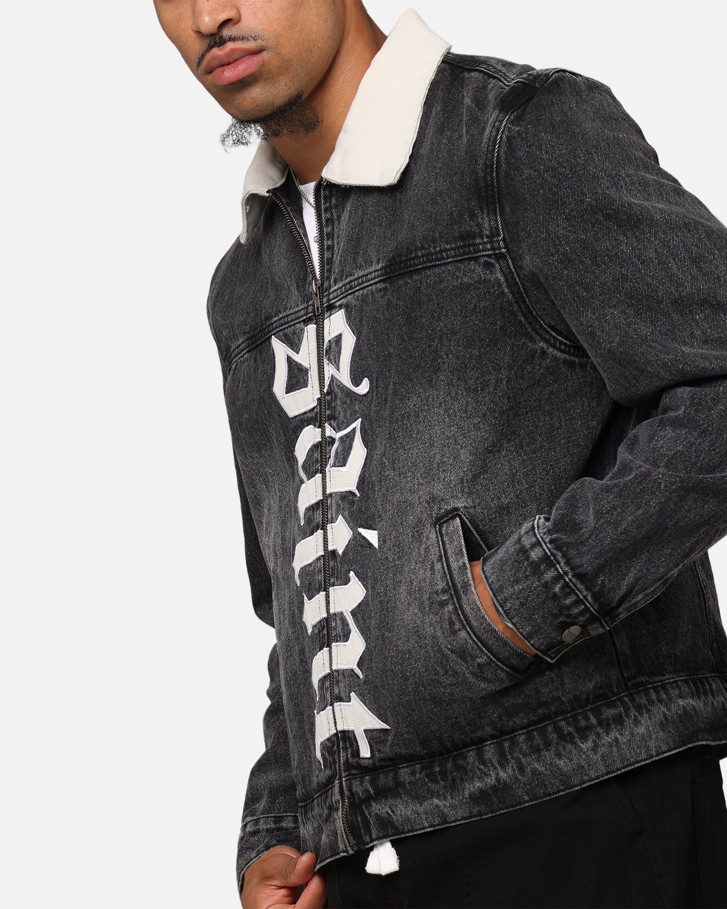 Saint Morta Gothic Distressed Denim Jacket Black Shadow、mySite、zt4zffjzw