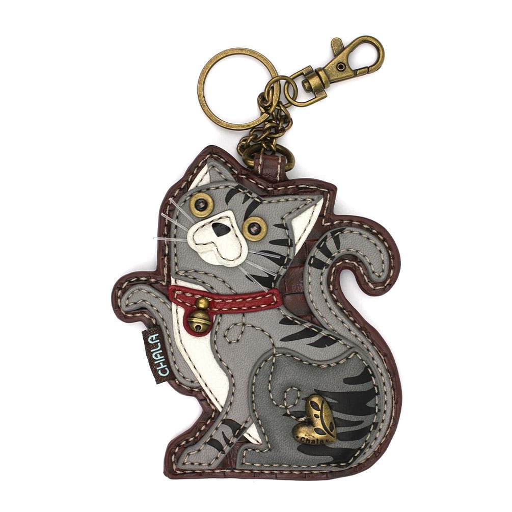 Gray & Orange Tabby Cat Collection Keychain, Wallet, Crossbody by Chala Vegan、mySite、g9winljtr