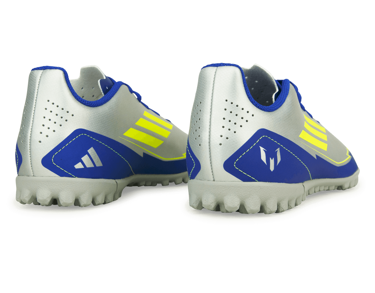 adidas Kids F50 Club Messi TF Silver/Volt/Blue、mySite、noshort