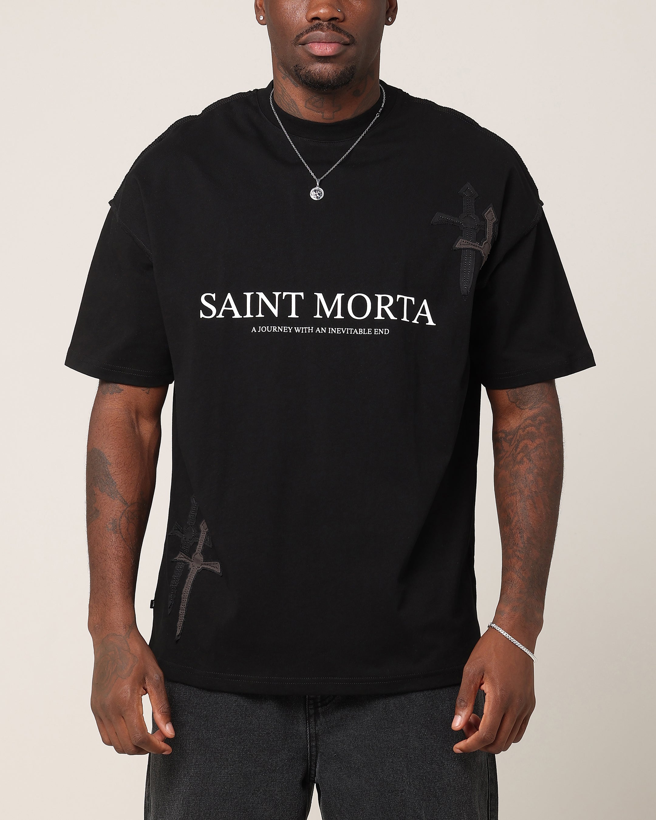 Saint Morta Crossfire Boxy T-Shirt Black、mySite、zt4zffjzw