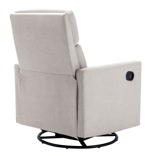 Modern Upholstered Rocker Nursery Chair Plush Seating Glider Swivel Recliner Chair, Gray、、casual