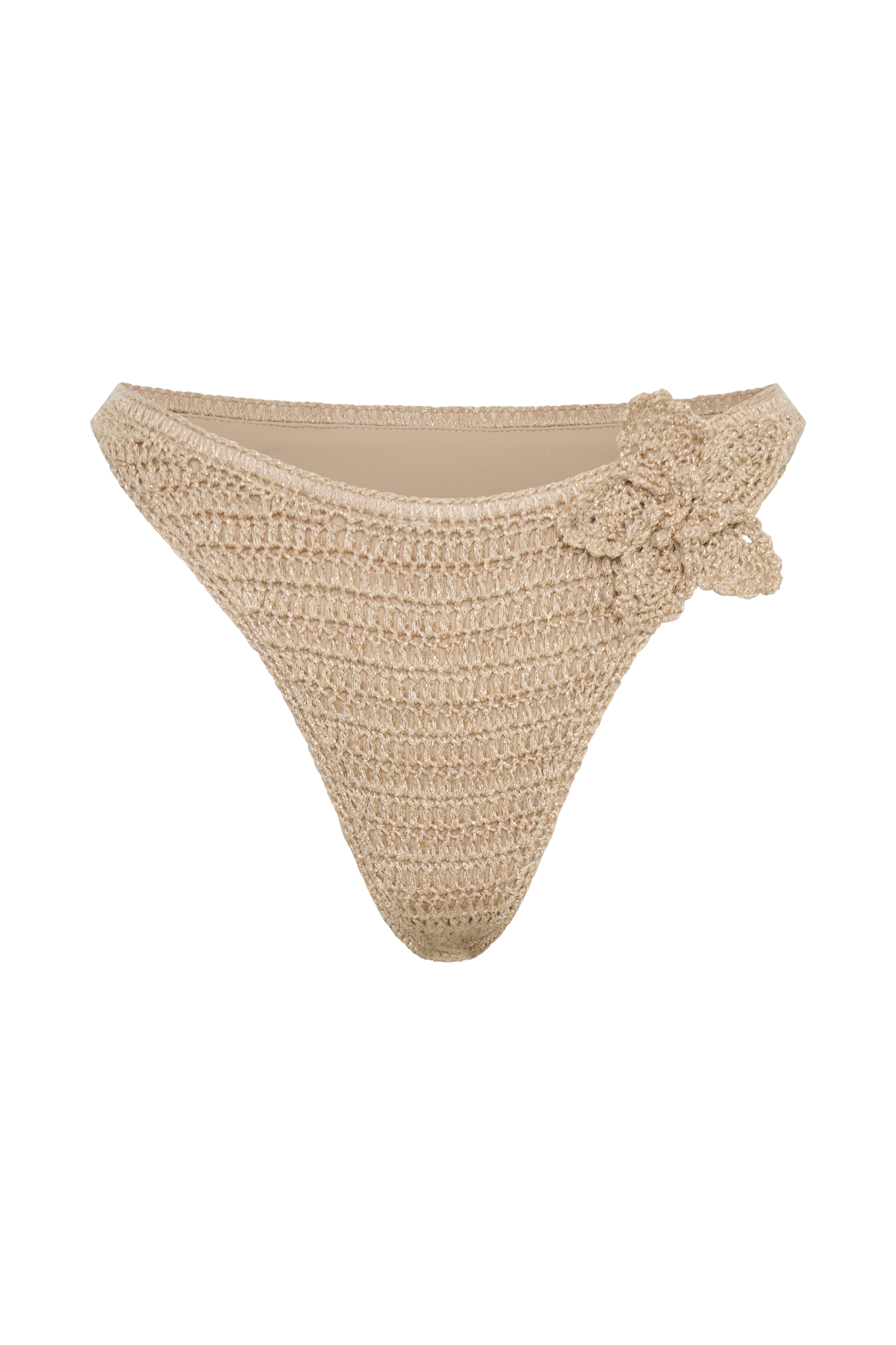 Skye Floral Crochet Tie Up Bikini Bottom - Gold、mySite、solidvoid