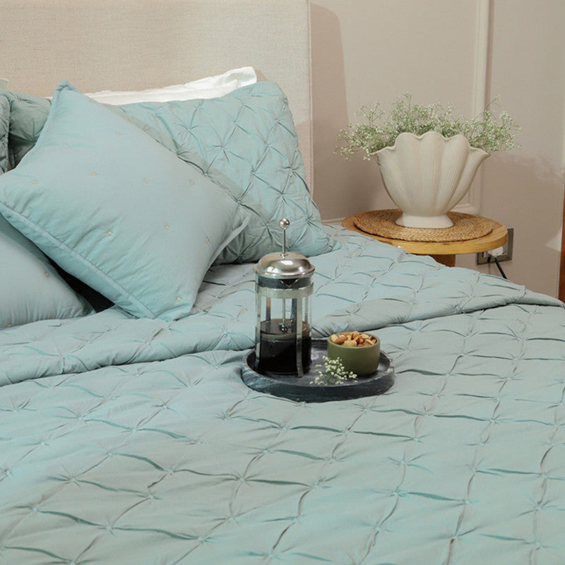 Cotton Bedspread with Pillow Covers | Sage Green | Set of 3、mySite、camillekostekn