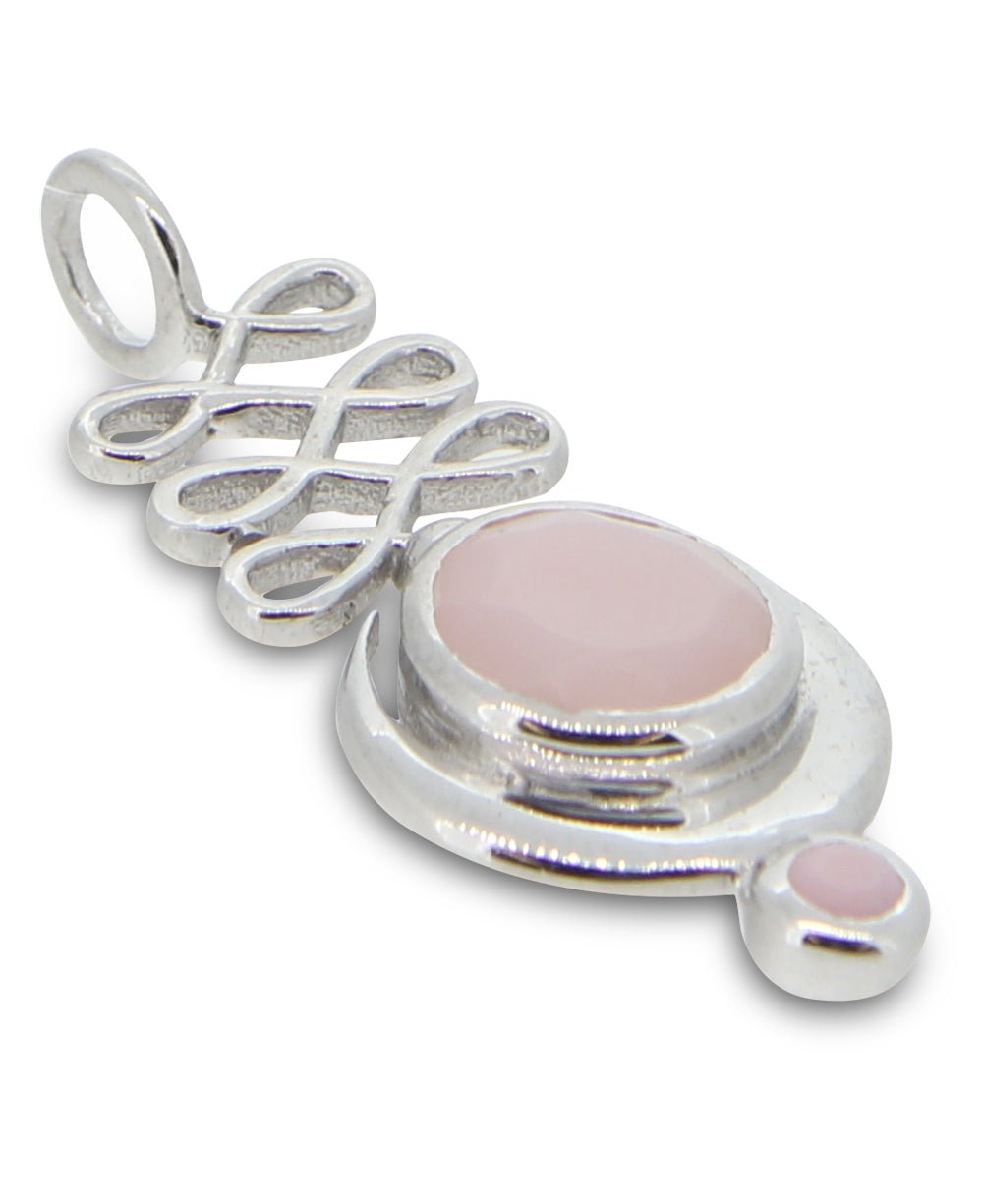 Pink Opal Sterling Silver Unalome Moon Pendant、mySite、topwebapps