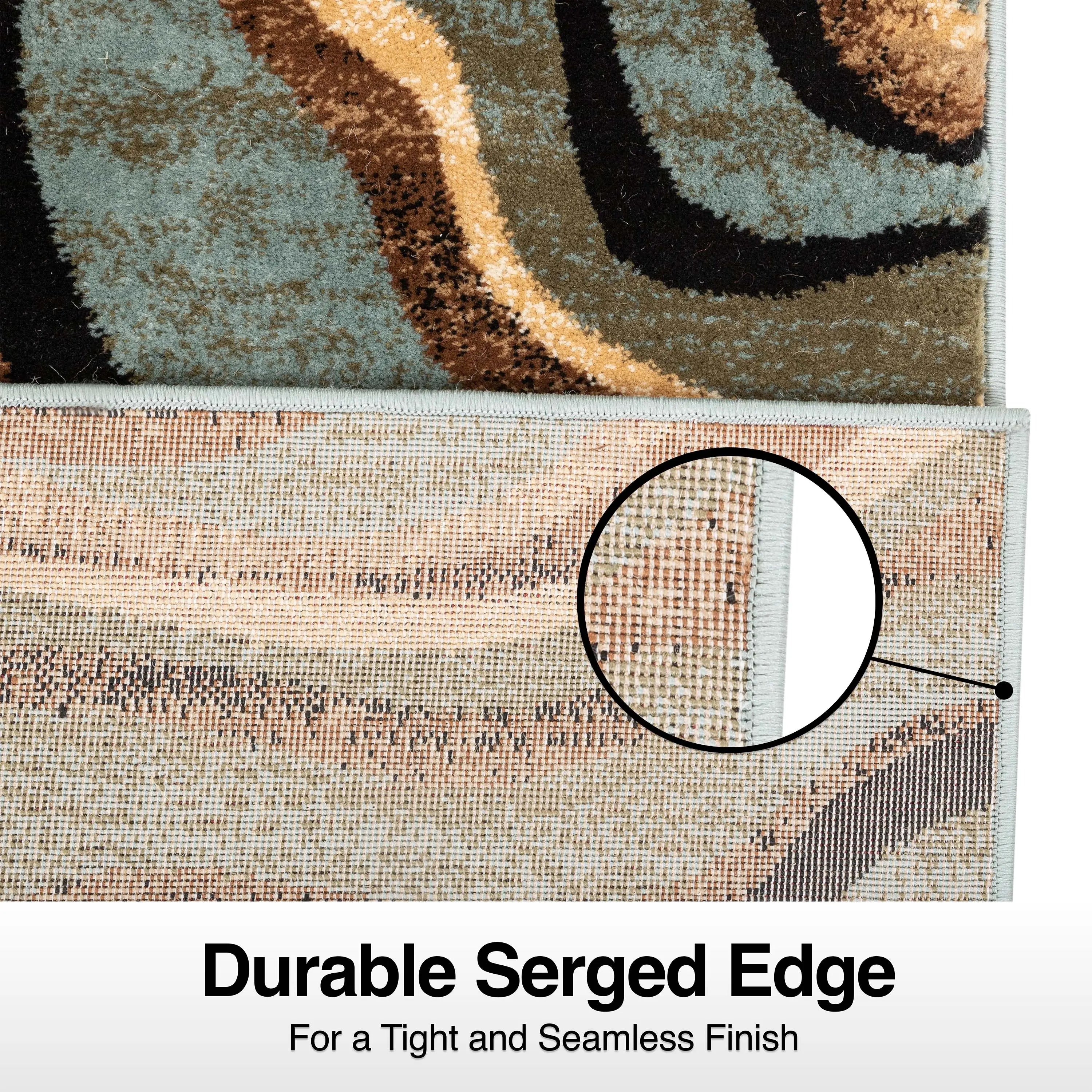 Nirvana Waves Custom Size Runner Modern Multi Blue 27 Inch Wide x Choose Your Length Hallway Runner Rug、mySite、gigharbornorthrealestate