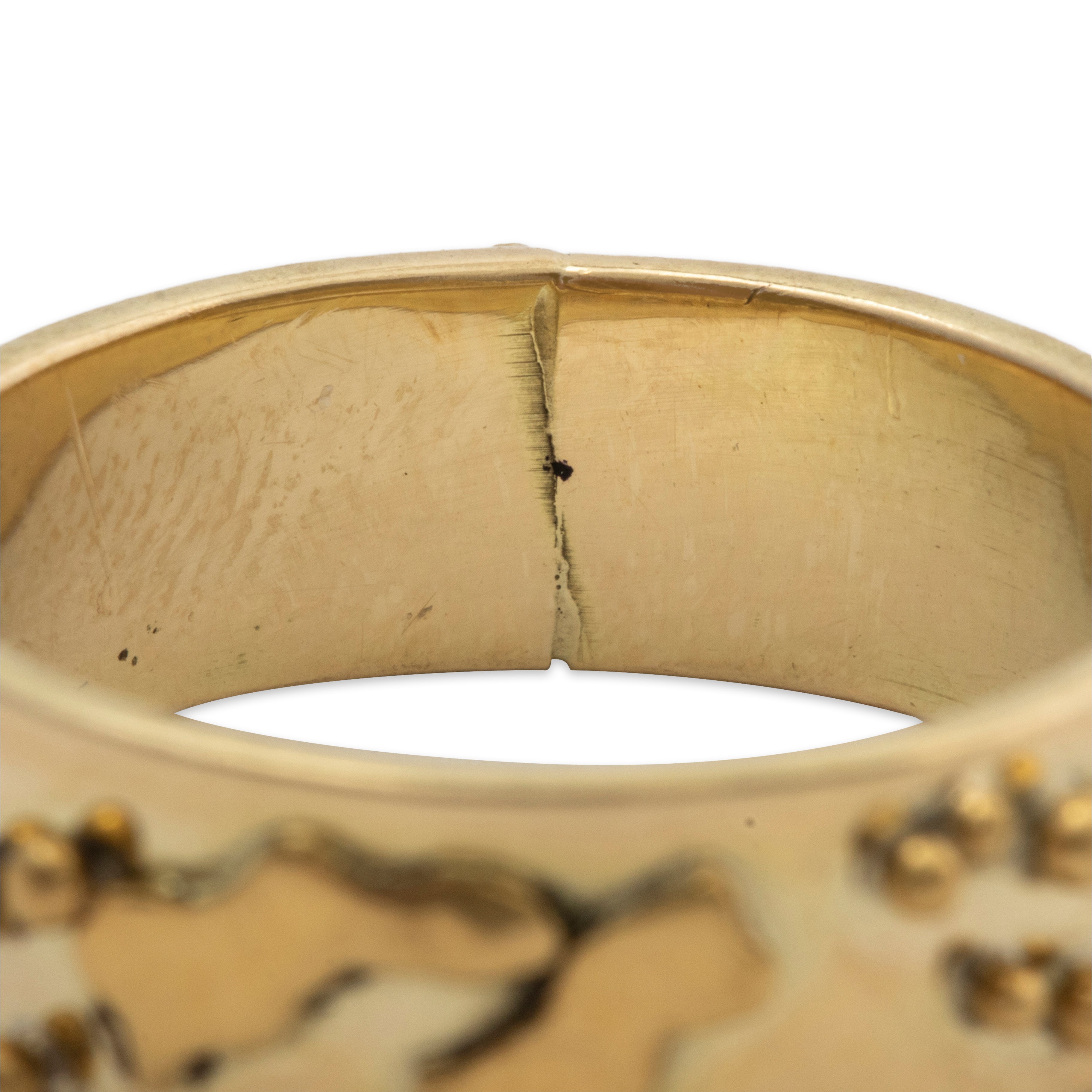 Vintage 18 & 24k Yellow Gold Abstract Applied Adornment Band Ring 5.5、mySite、hinf8tx79