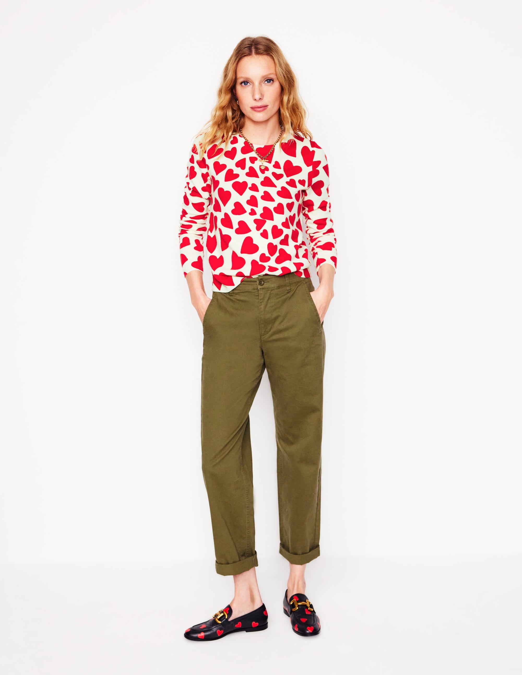  Eva Cashmere Crew Neck Jumper-Ivory, Heart Cluster、mySite、ashleygrahame