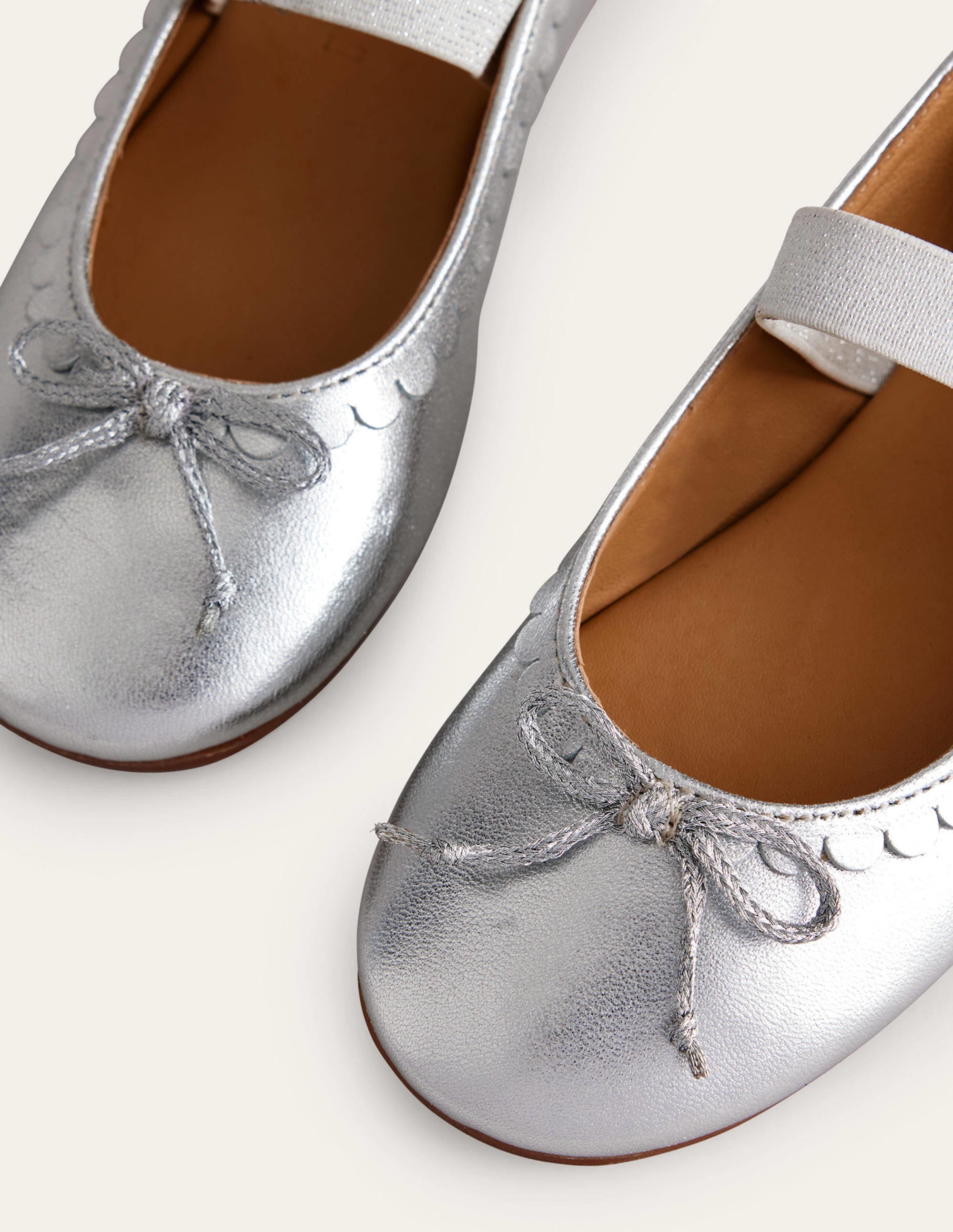  Leather Ballet Flats-Silver Metallic、mySite、ashleygrahame
