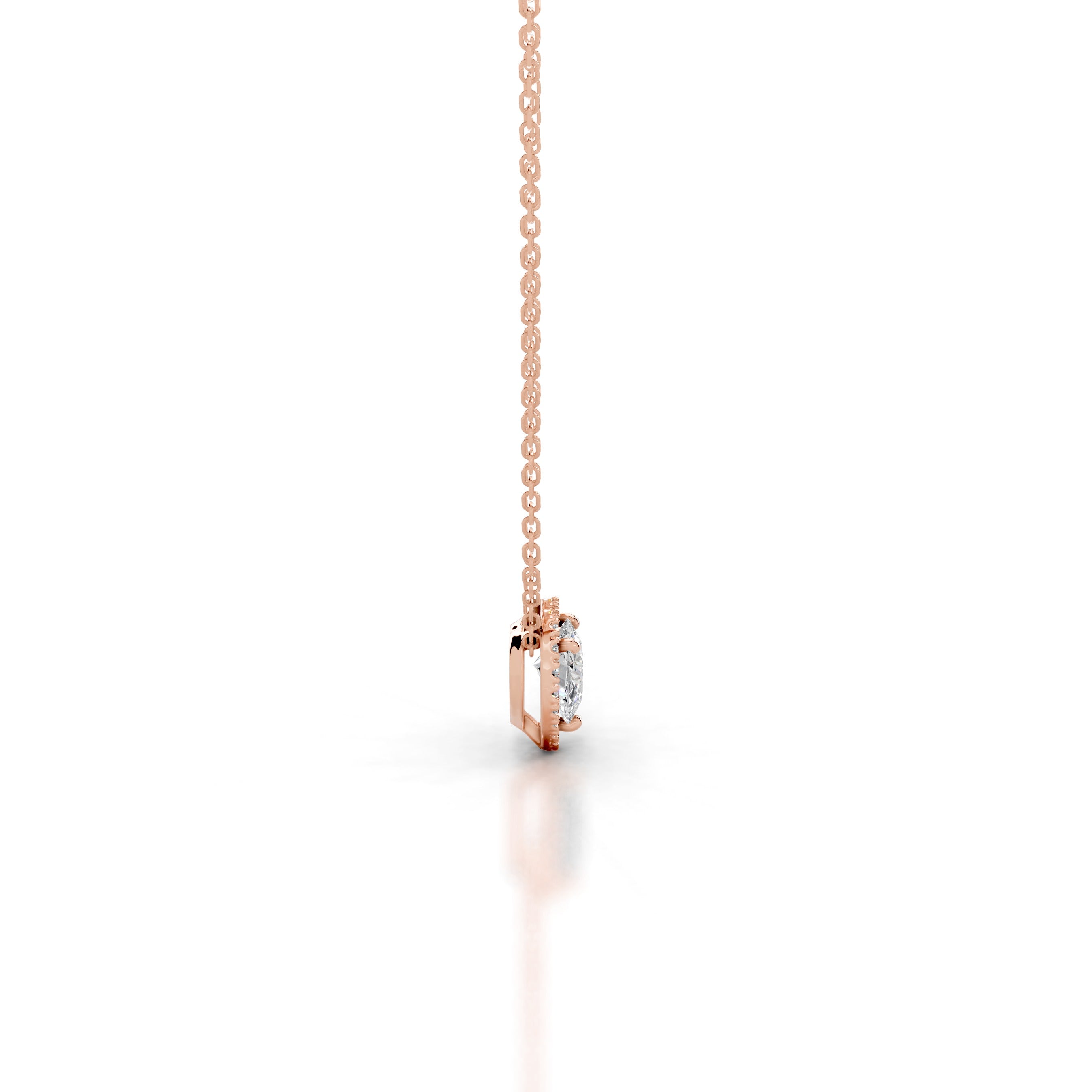 Manon Lab Grown Diamond Halo Pendant - 14K Rose Gold、mySite、hinf8tx79
